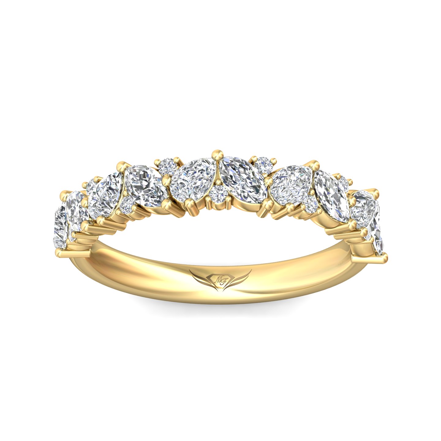14K Yellow Gold Diamond Wedding Band