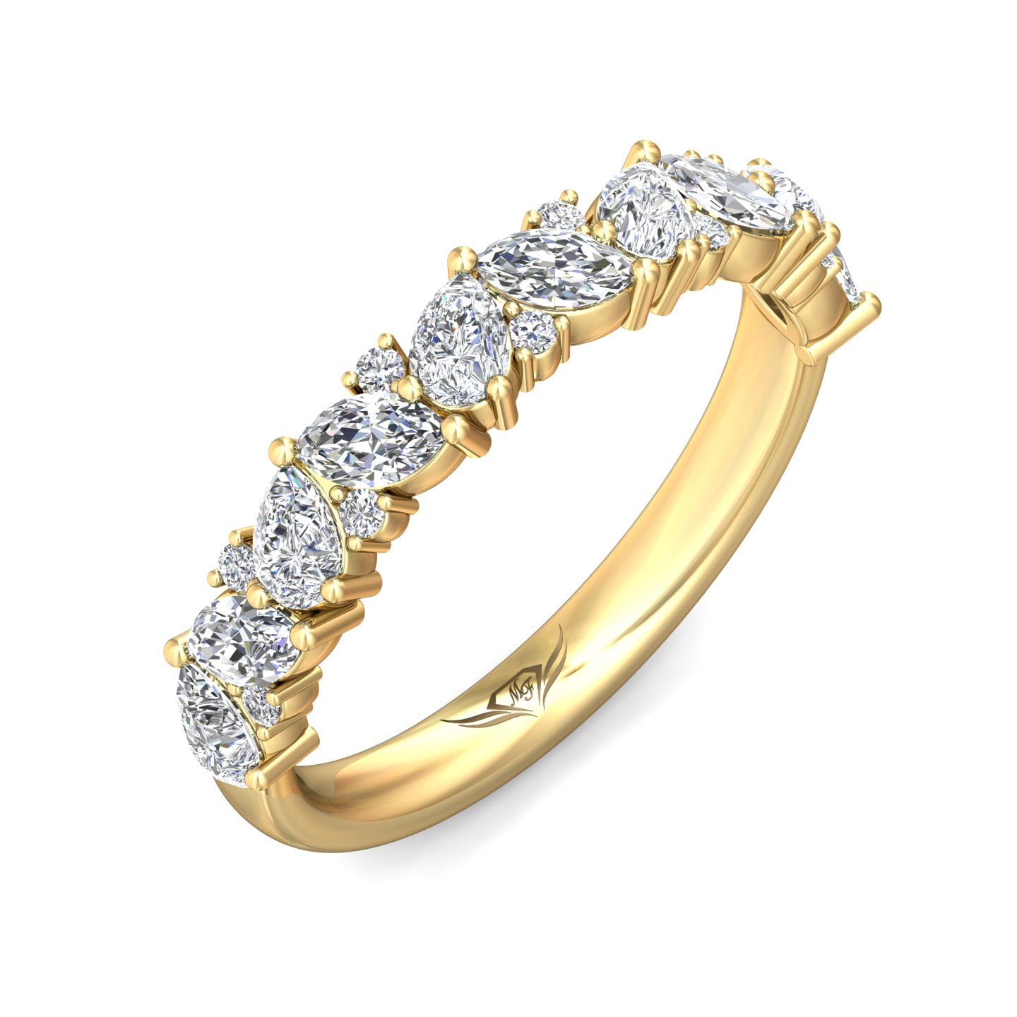 14K Yellow Gold Diamond Wedding Band