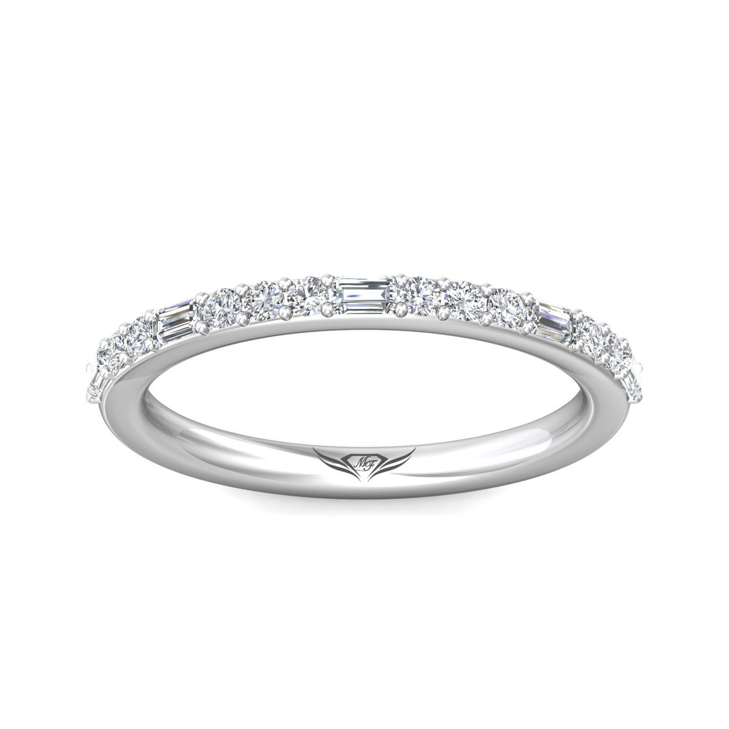 18K White Gold Diamond Wedding Band
