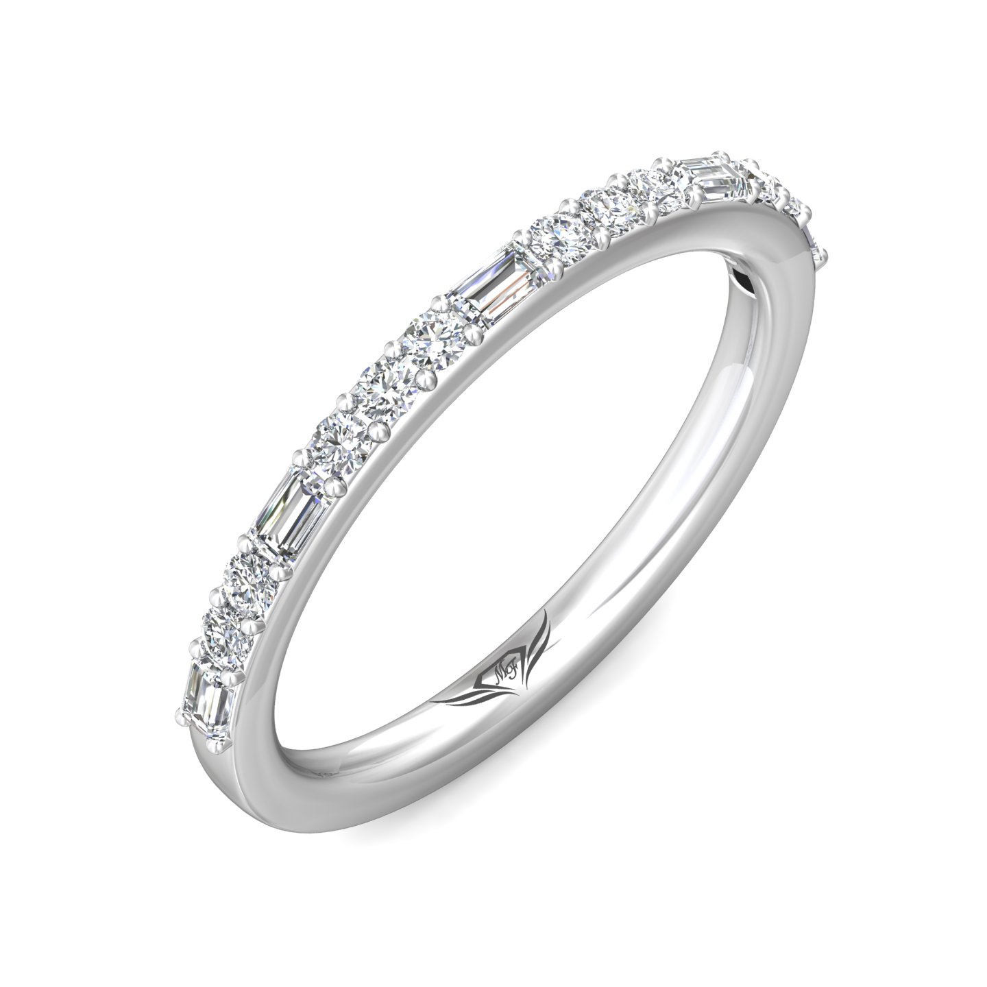 18K White Gold Diamond Wedding Band