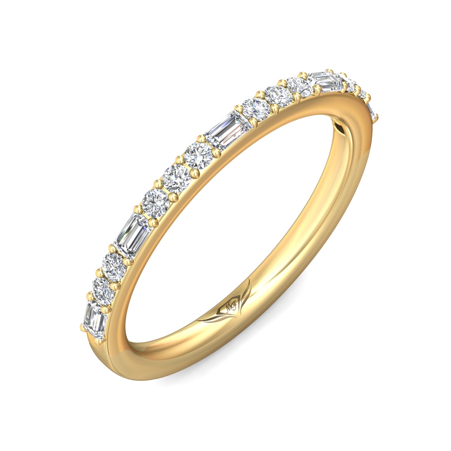 14K Yellow Gold Diamond Wedding Band