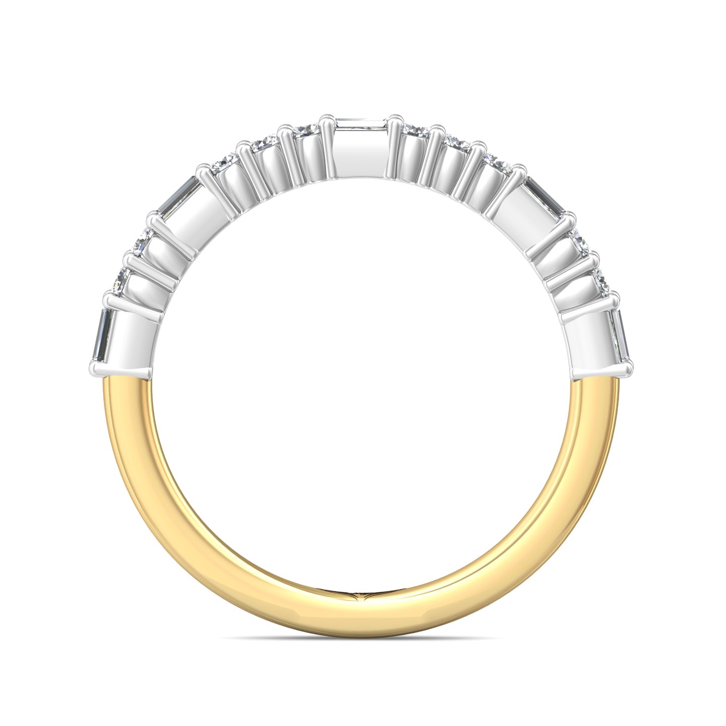 18K White and Yellow Gold Diamond Wedding Band