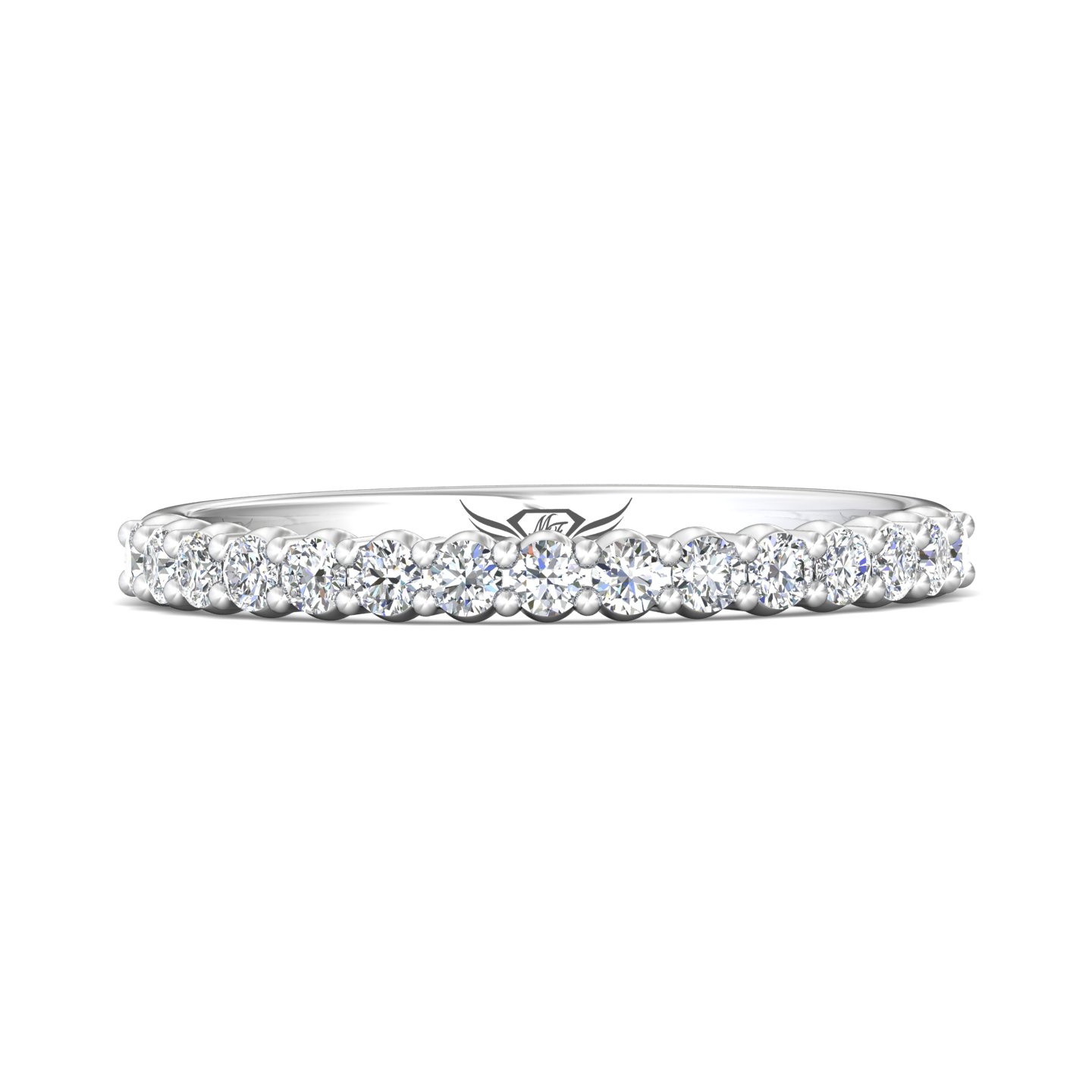 14K White Gold Diamond Wedding Band