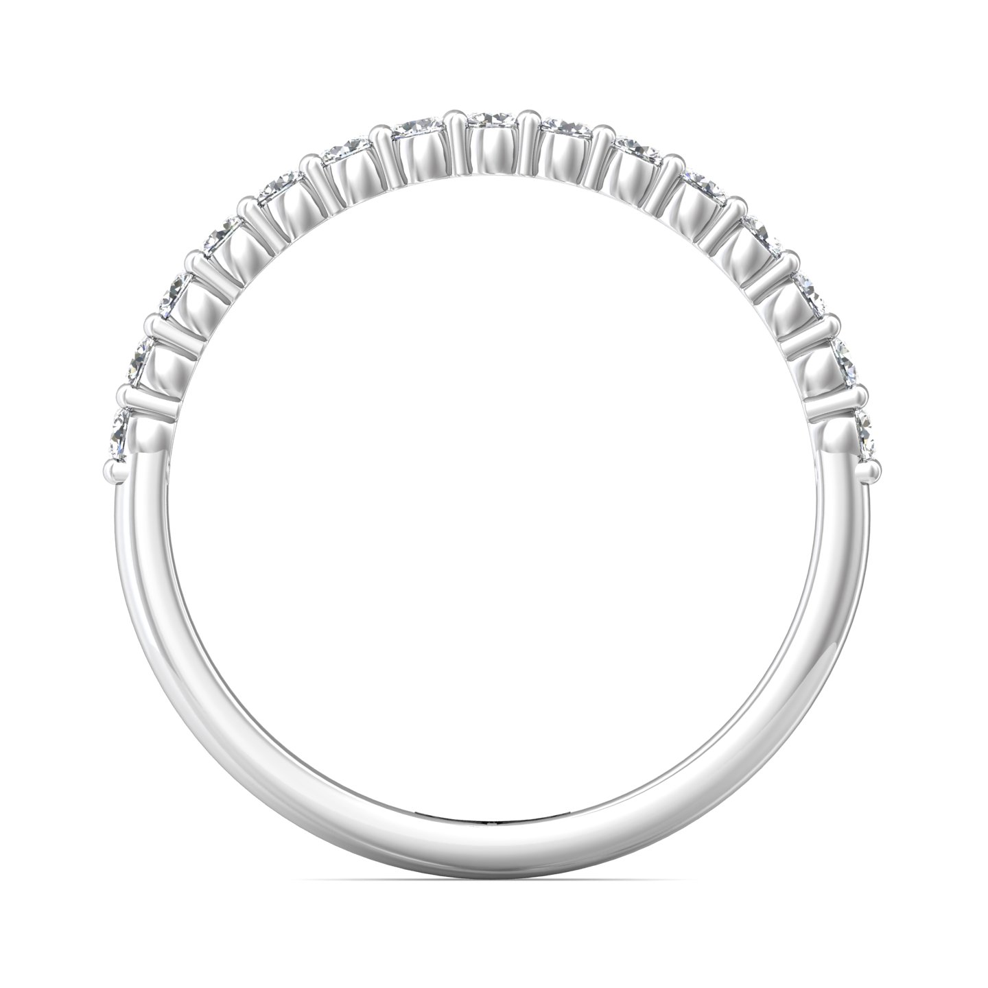 14K White Gold Diamond Wedding Band