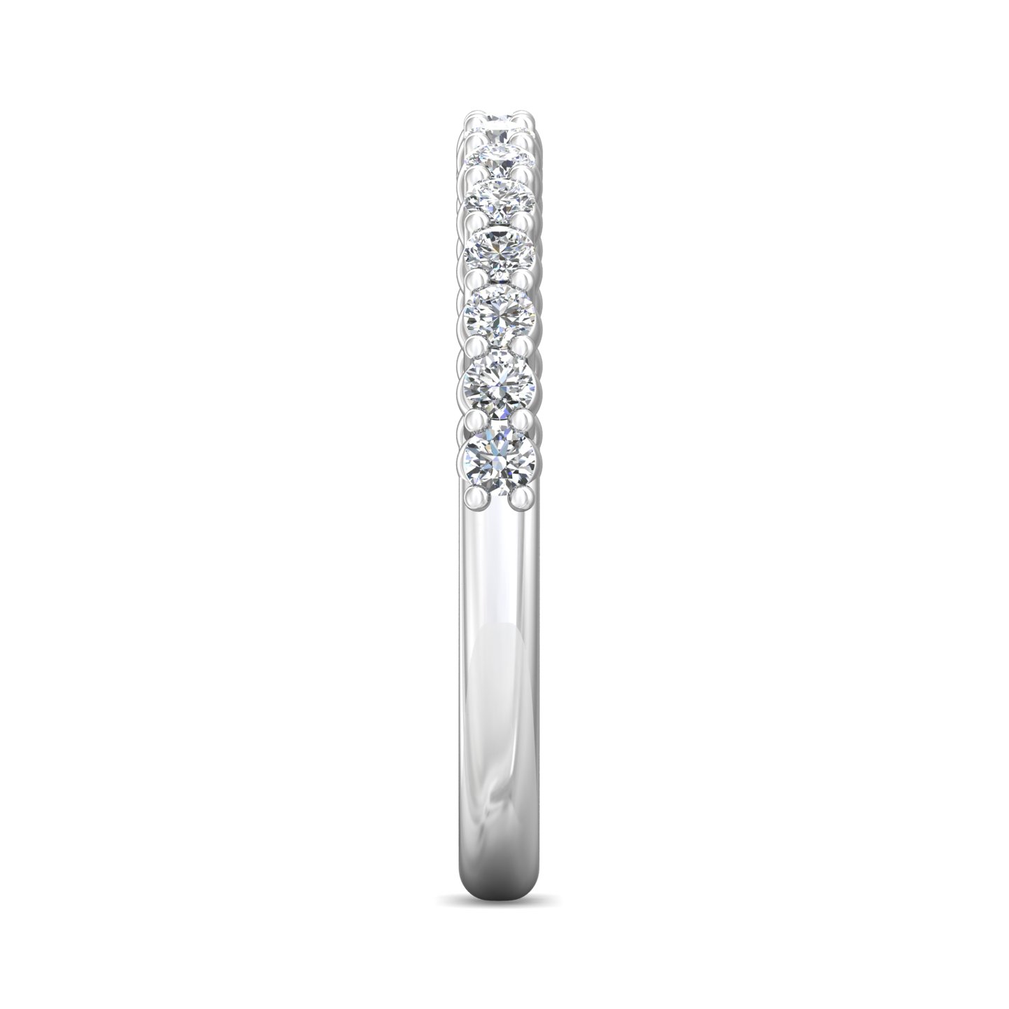 14K White Gold Diamond Wedding Band