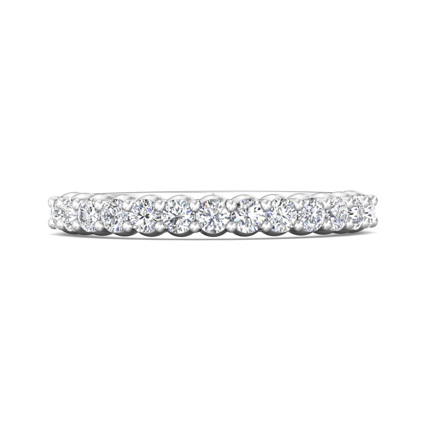 14K White Gold Diamond Wedding Band