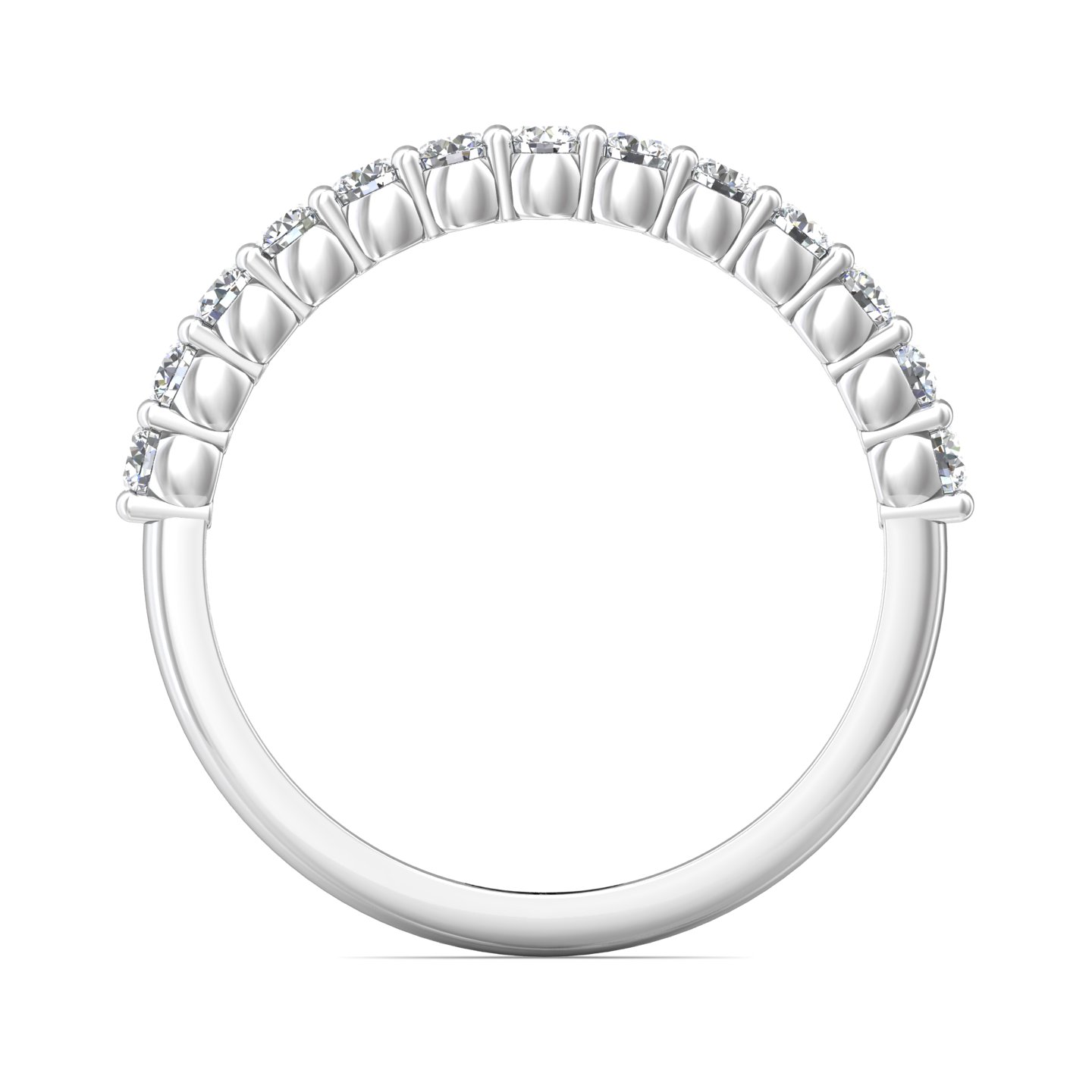 14K White Gold Diamond Wedding Band