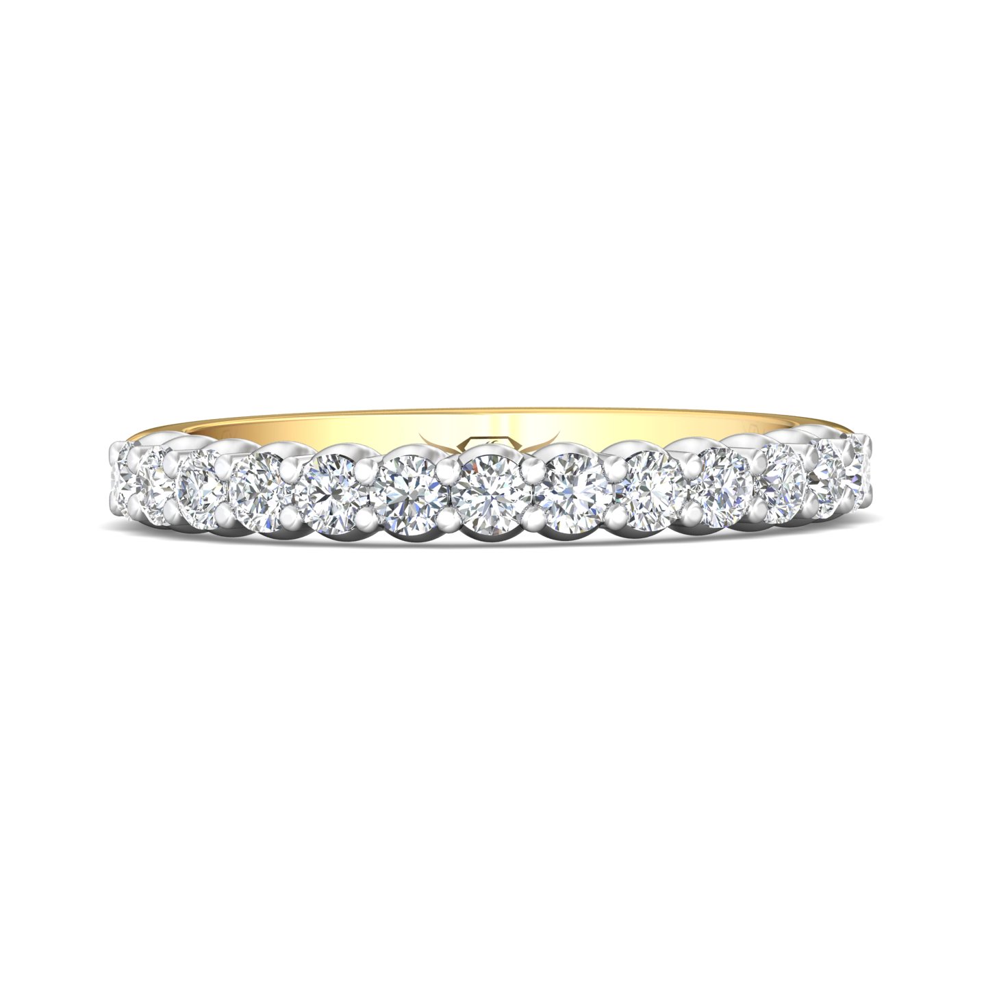 18K White and Yellow Gold Diamond Wedding Band