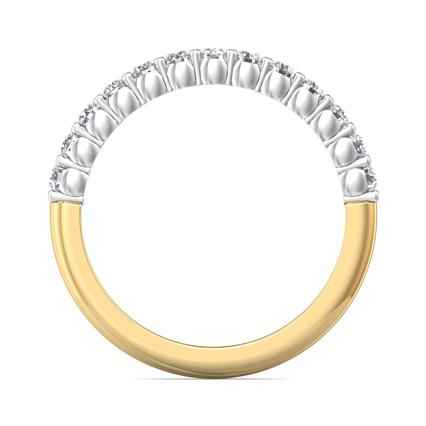 18K White and Yellow Gold Diamond Wedding Band