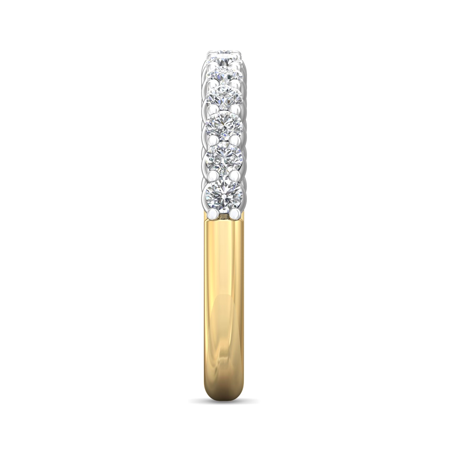 18K White and Yellow Gold Diamond Wedding Band