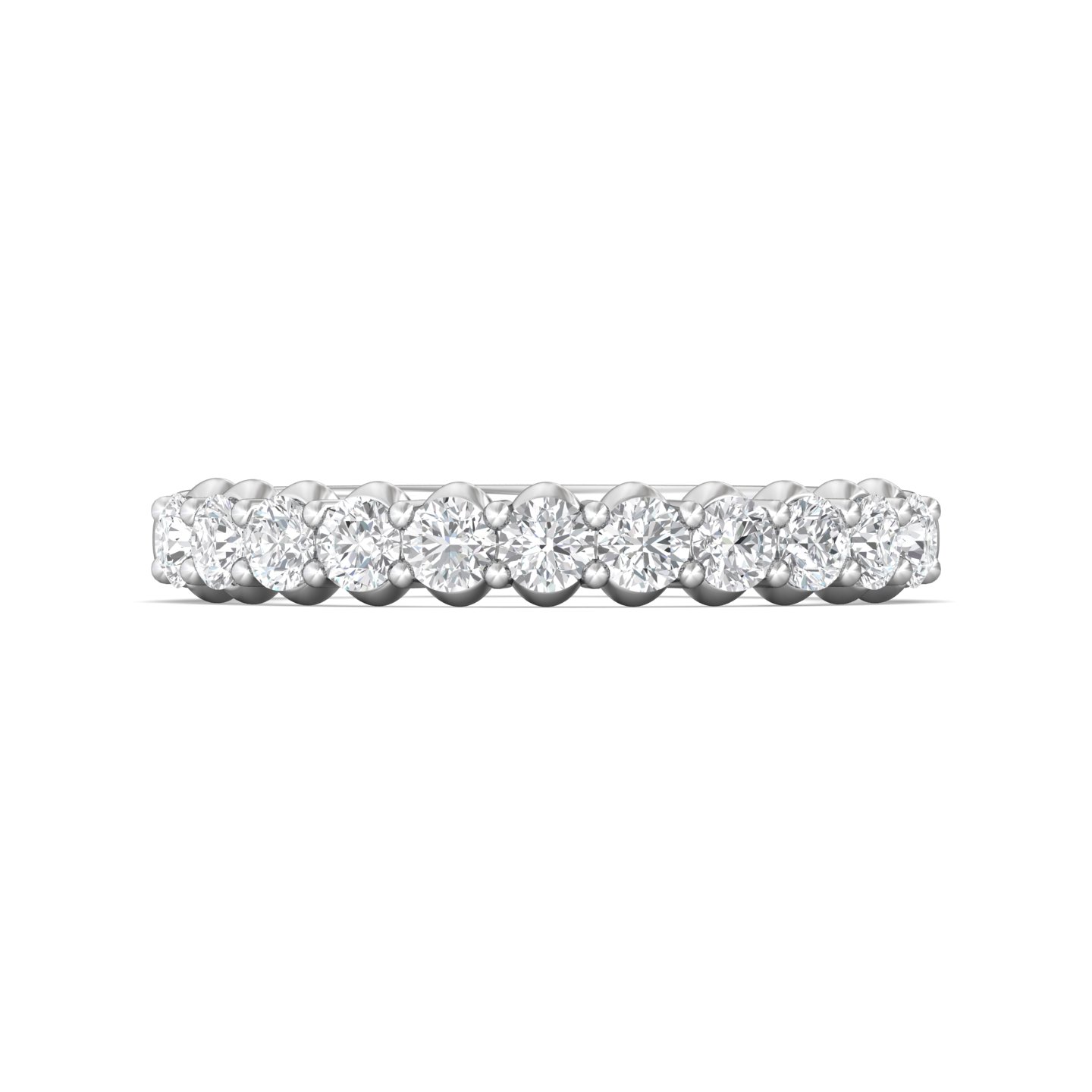 14K White Gold Diamond Wedding Band
