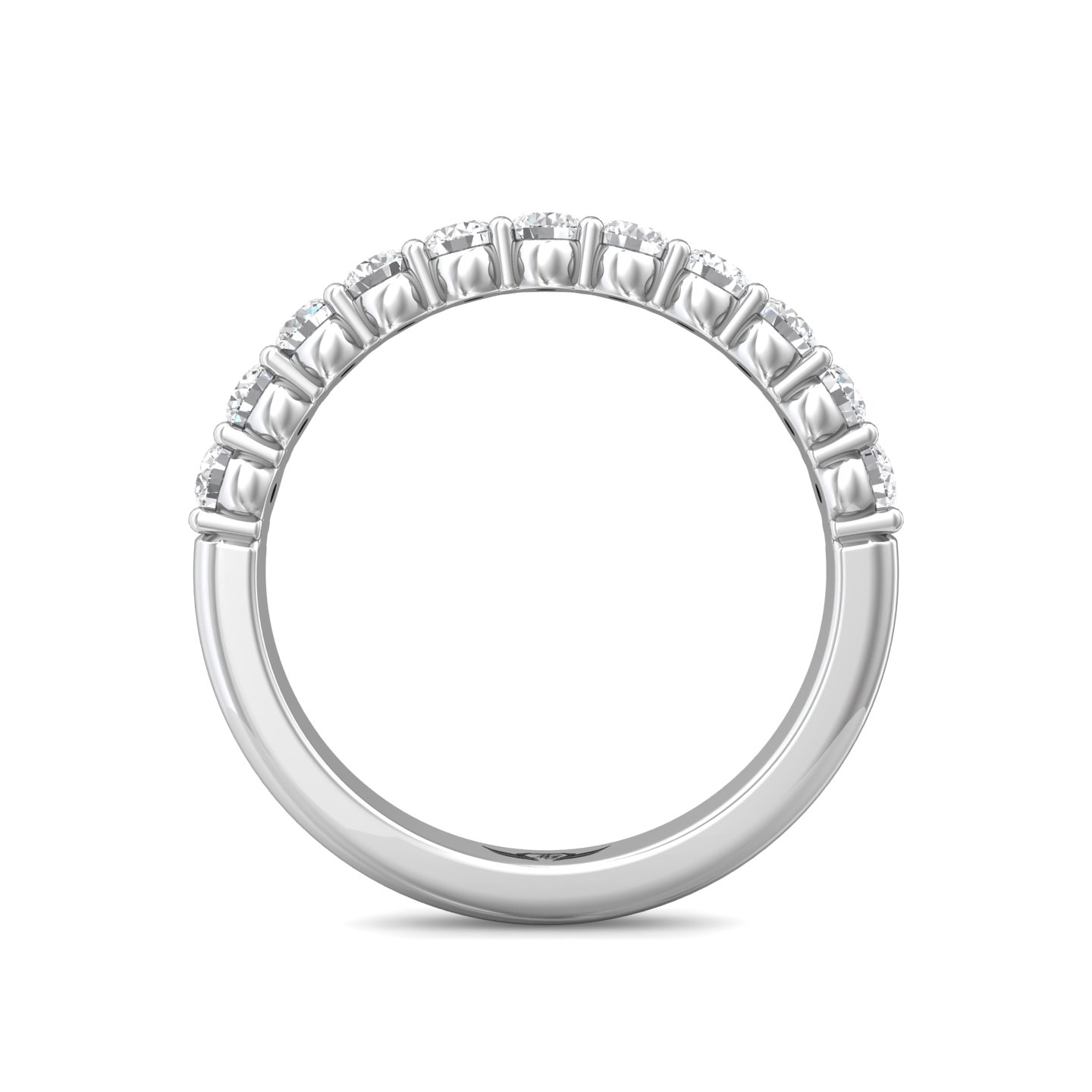 14K White Gold Diamond Wedding Band