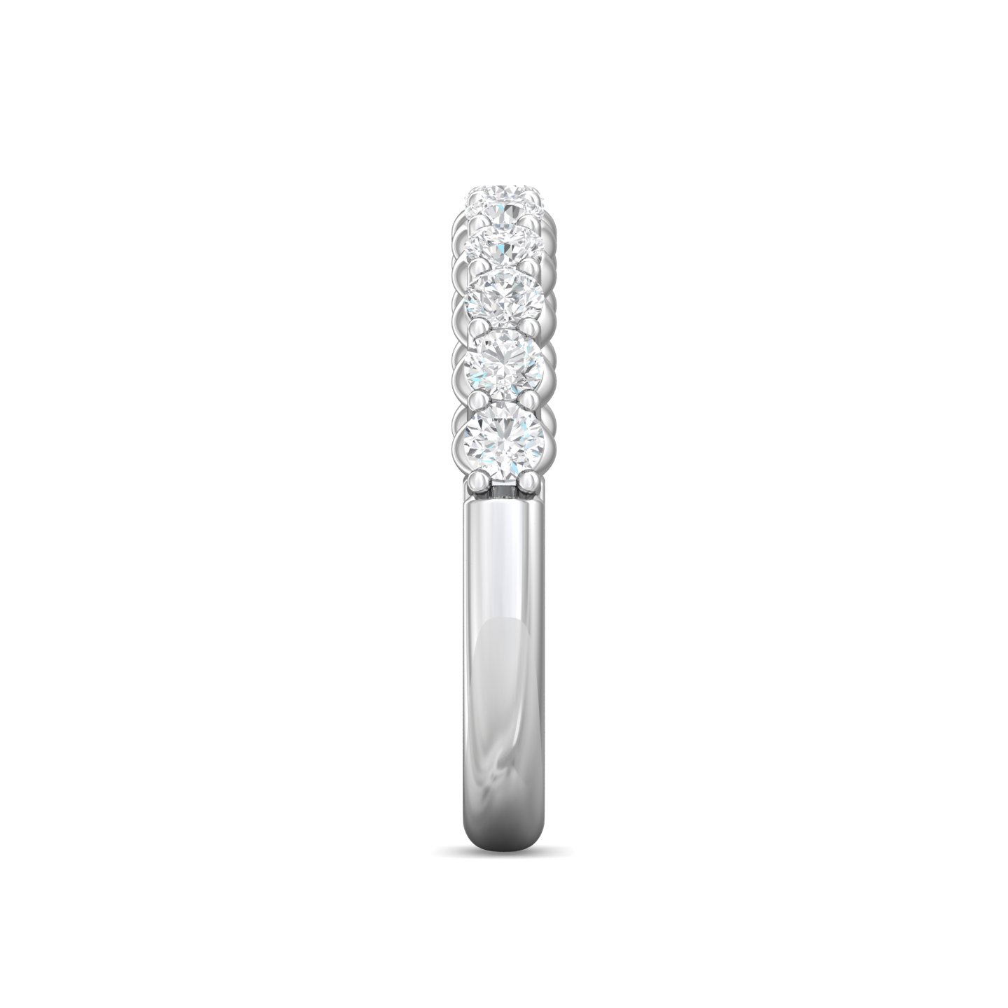 14K White Gold Diamond Wedding Band