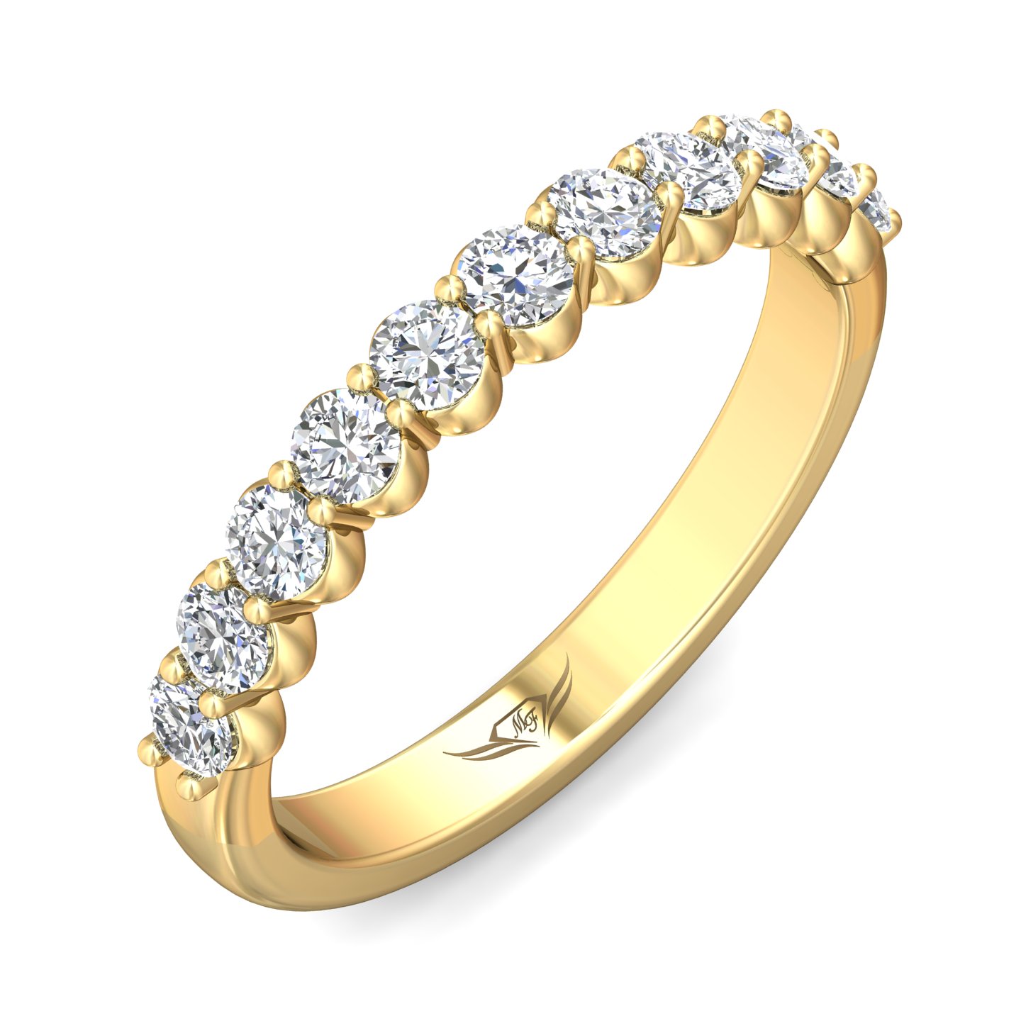 14K Yellow Gold Diamond Wedding Band