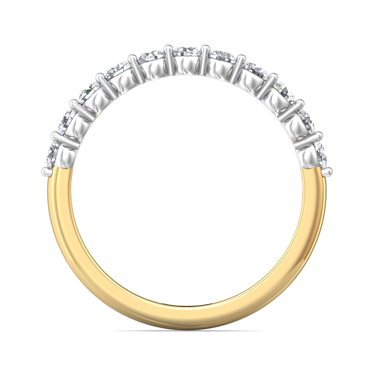 18K White and Yellow Gold Diamond Wedding Band