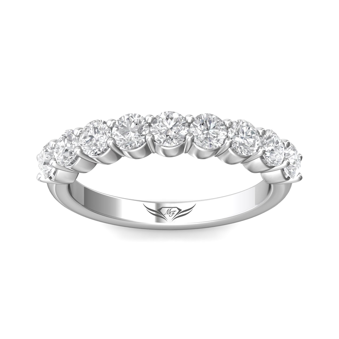 14K White Gold Diamond Wedding Band