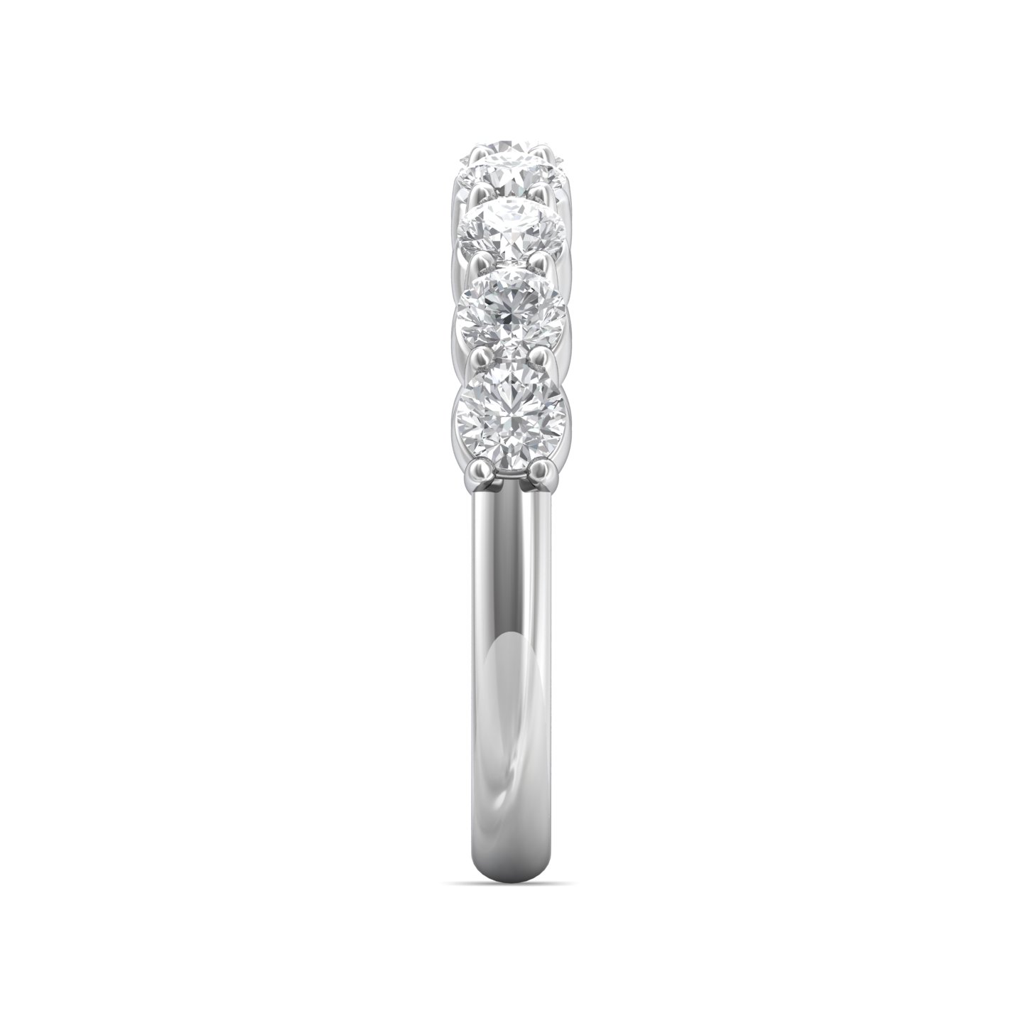 14K White Gold Diamond Wedding Band