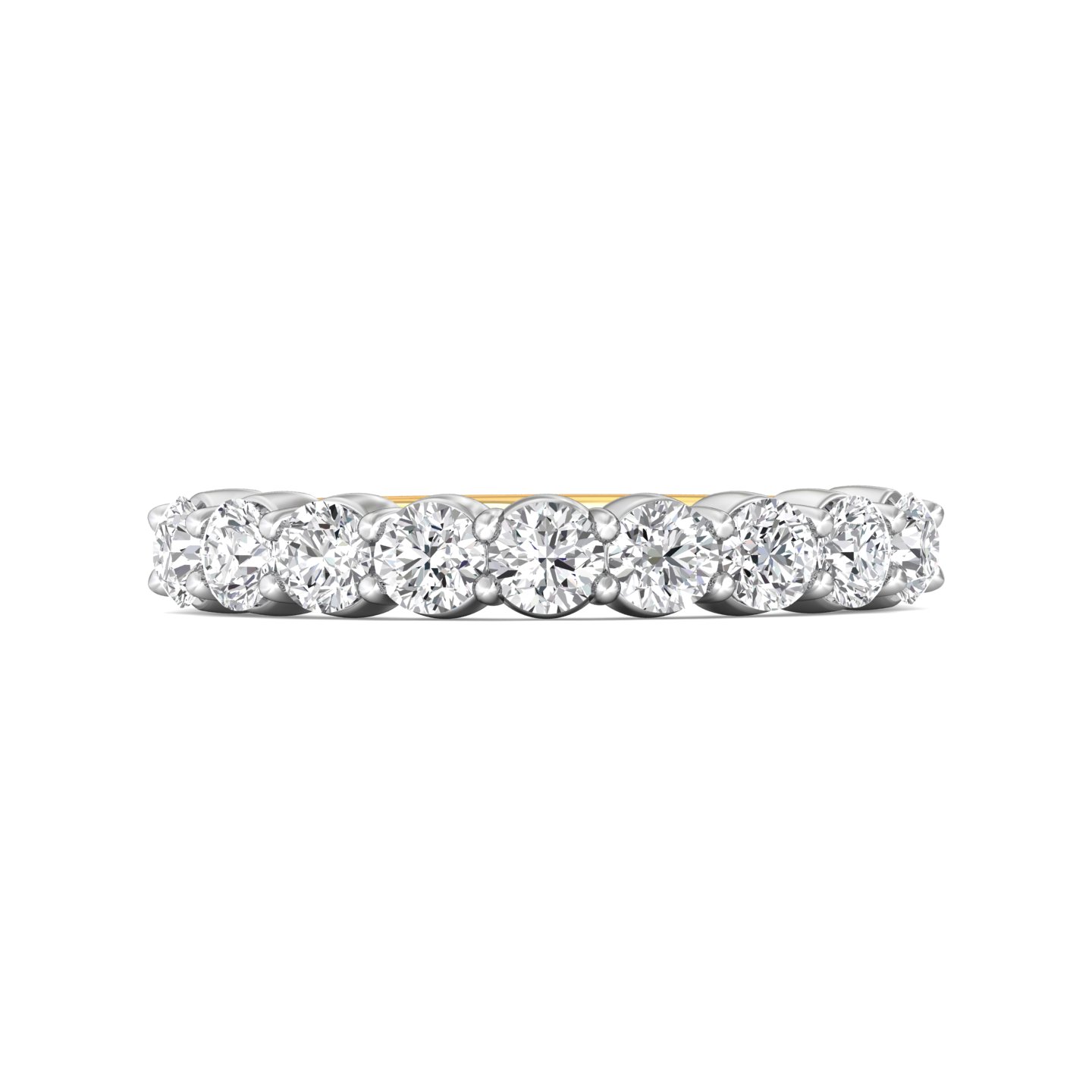14K Yellow and White Gold Diamond Wedding Band