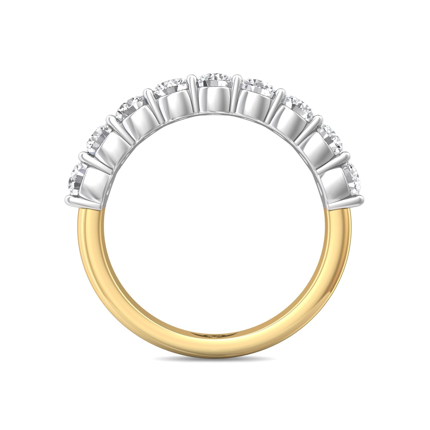 14K Yellow and White Gold Diamond Wedding Band