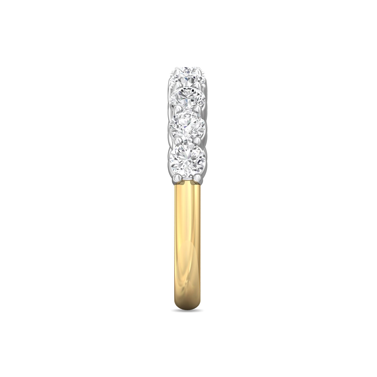14K Yellow and White Gold Diamond Wedding Band