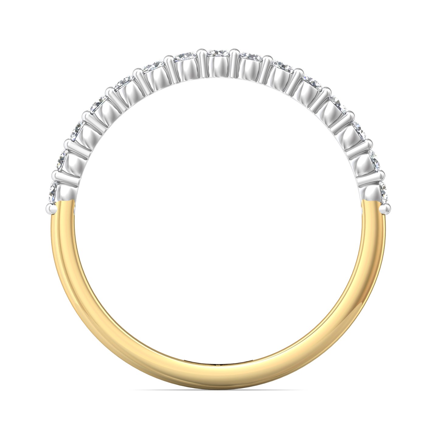 14K Yellow and White Gold Diamond Wedding Band