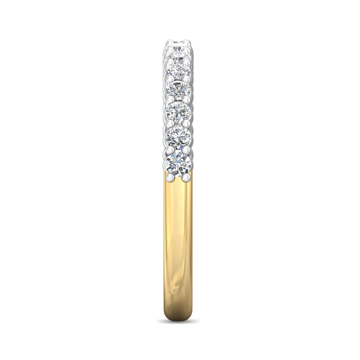 14K Yellow and White Gold Diamond Wedding Band
