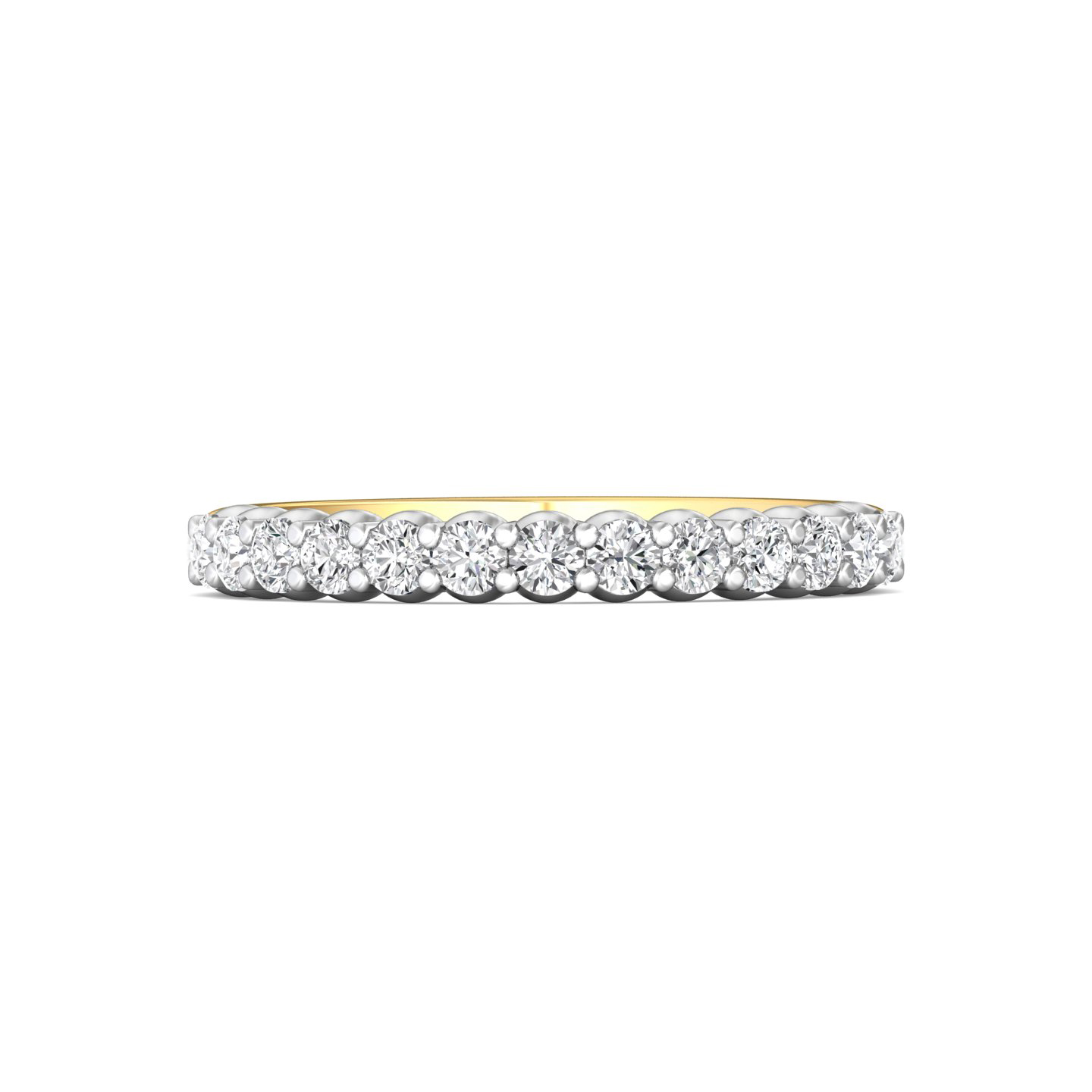 14K Yellow and White Gold Diamond Wedding Band