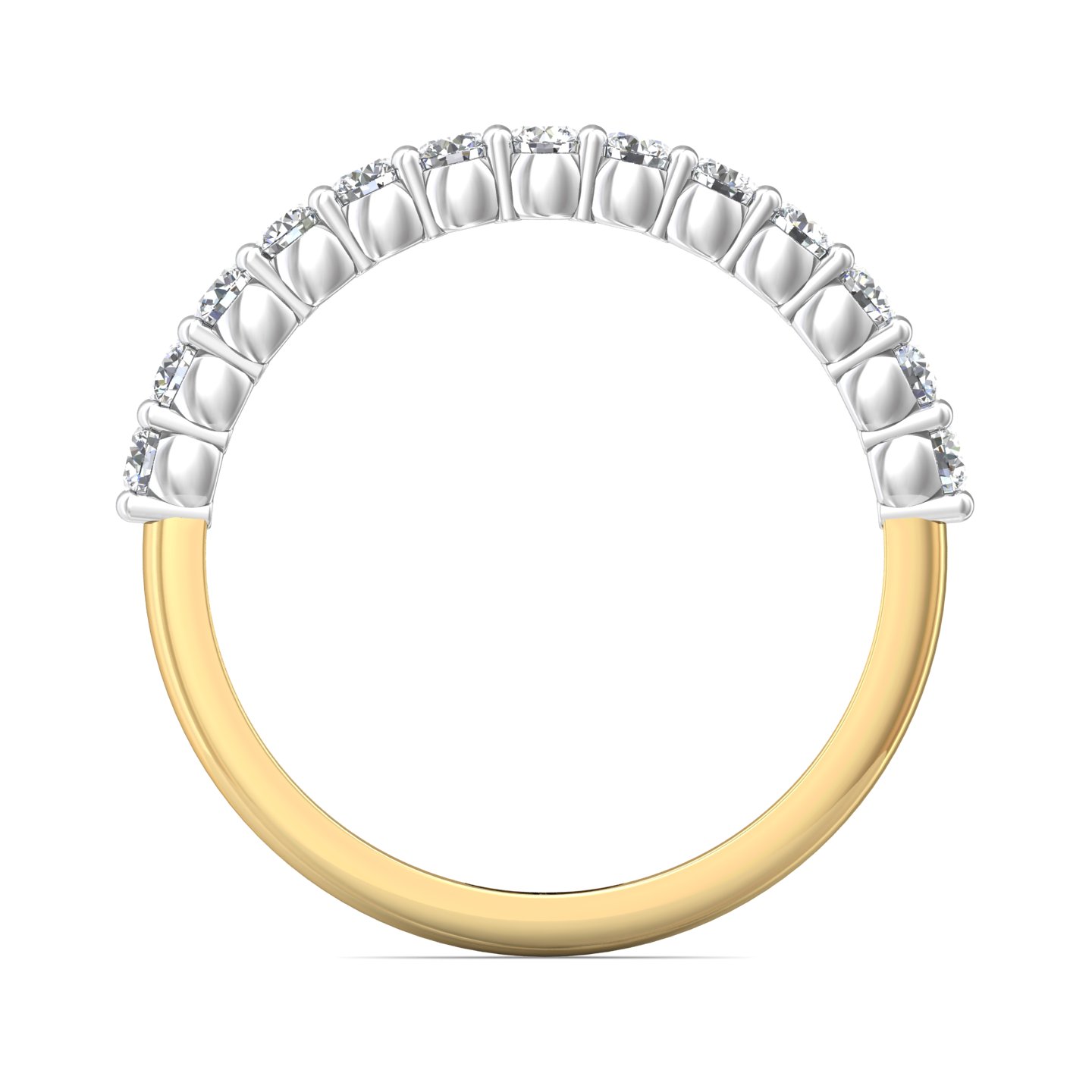 14K Yellow and White Gold Diamond Wedding Band