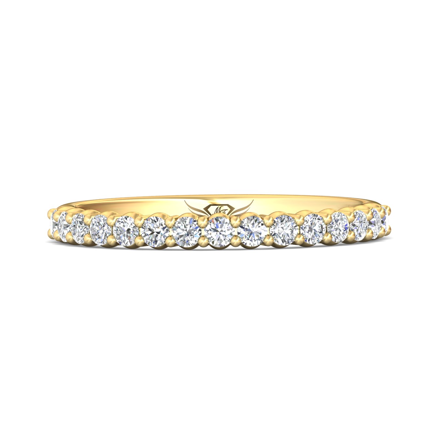 14K White Gold Diamond Wedding Band