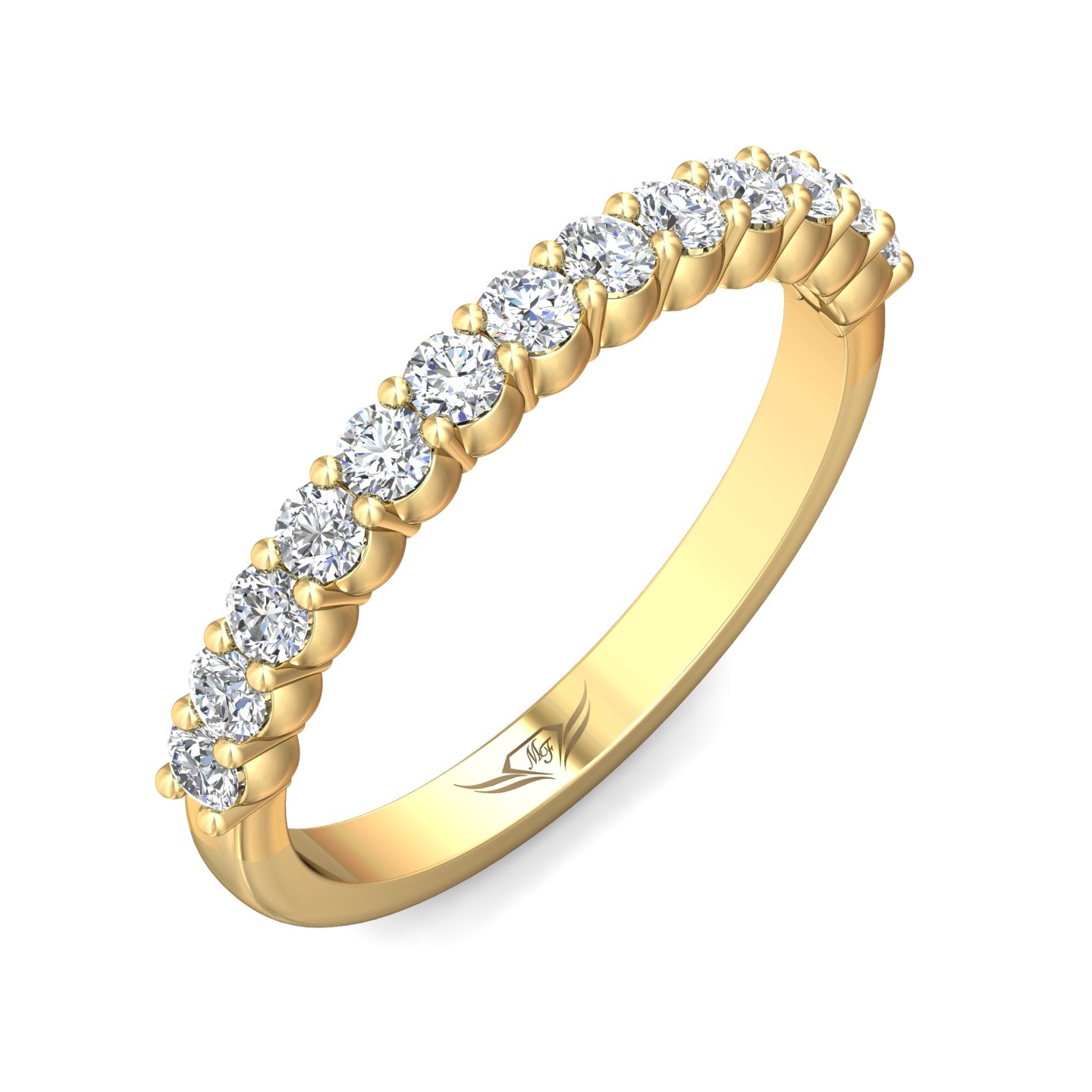 14K Yellow Gold Diamond Wedding Band