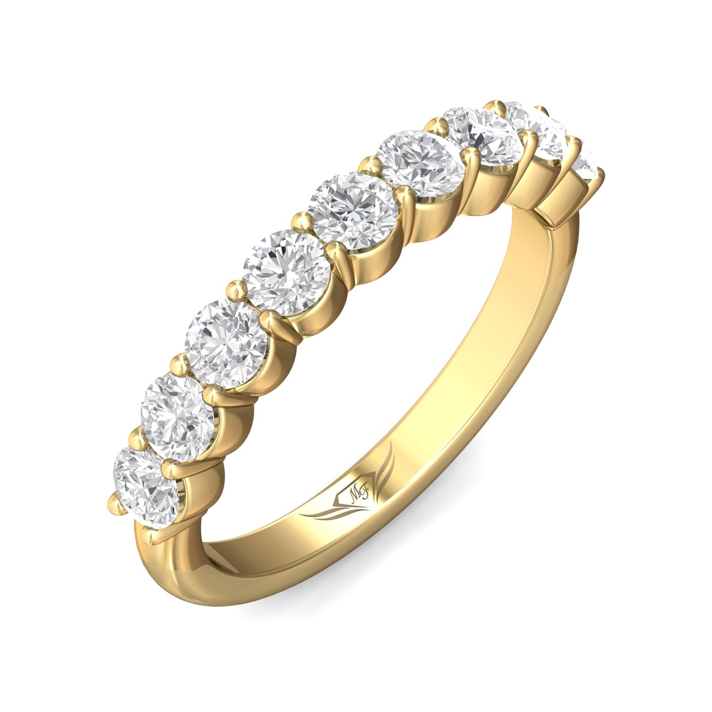 14K Yellow Gold Diamond Wedding Band
