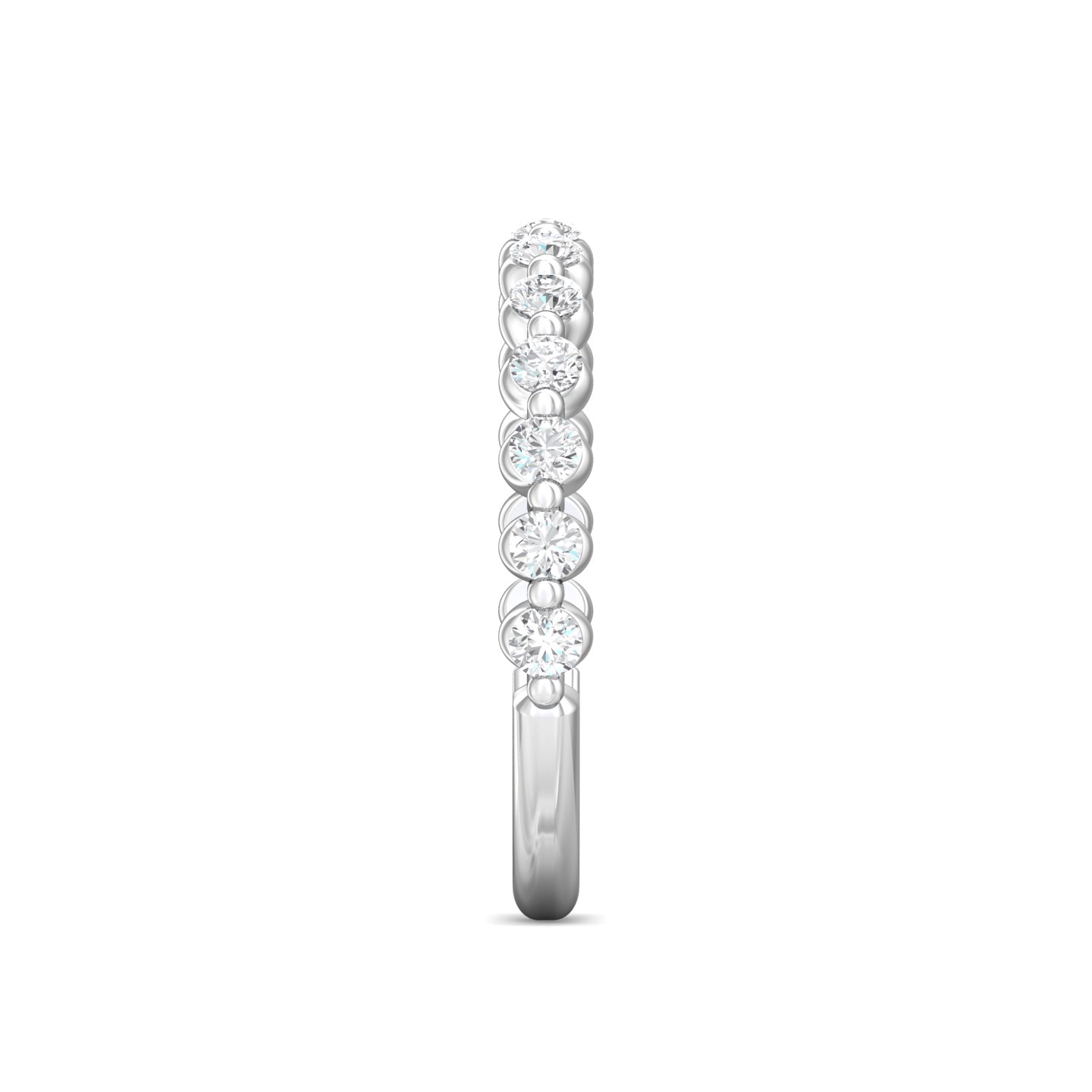 14K White Gold Diamond Wedding Band