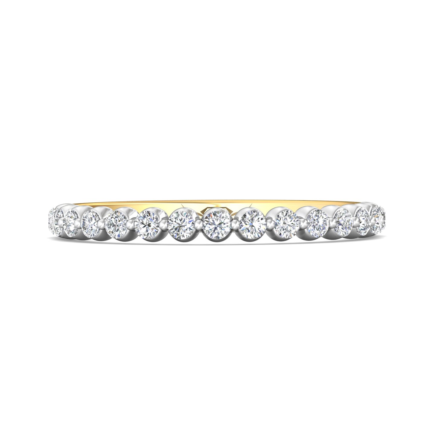 14K Yellow and White Gold Diamond Wedding Band
