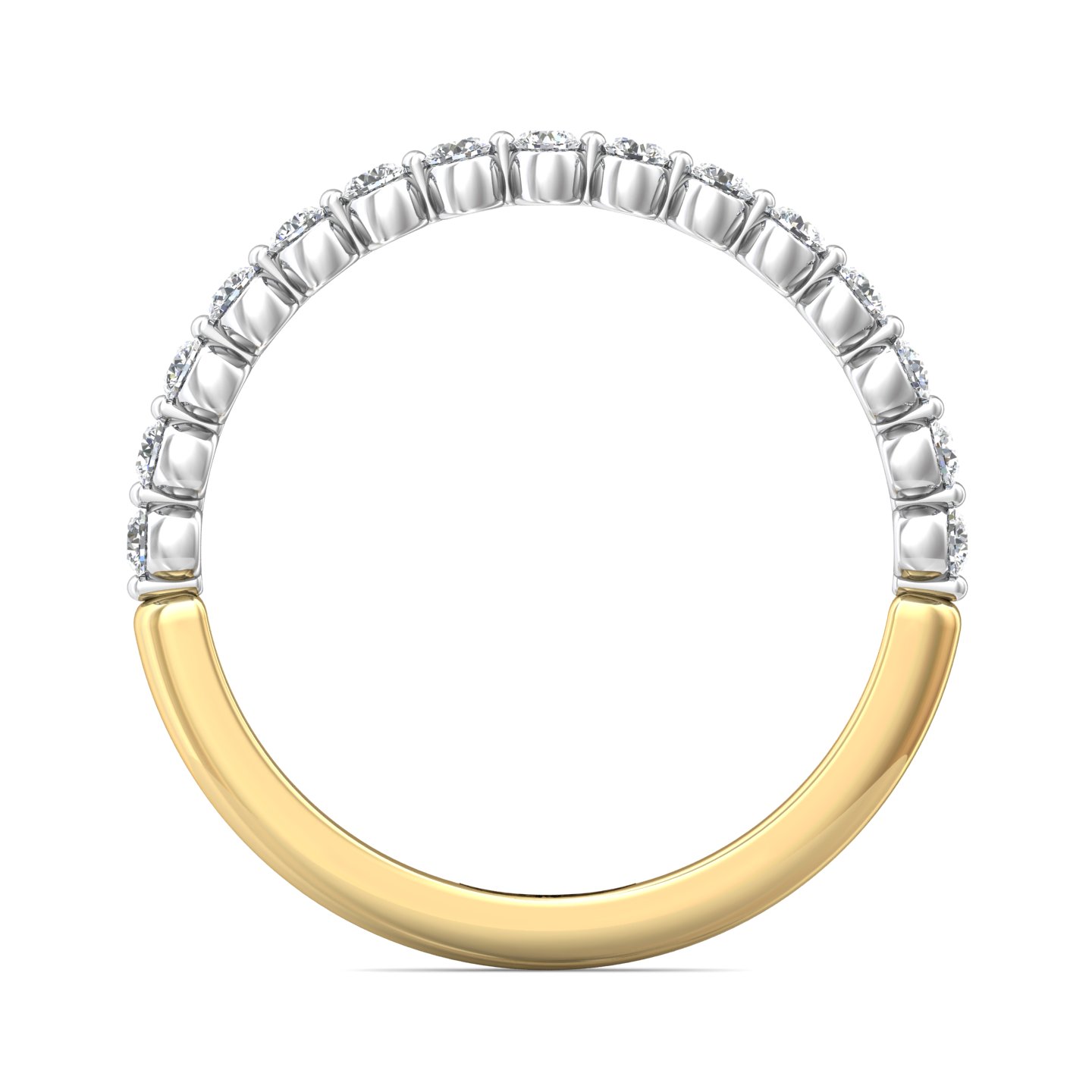 14K Yellow and White Gold Diamond Wedding Band