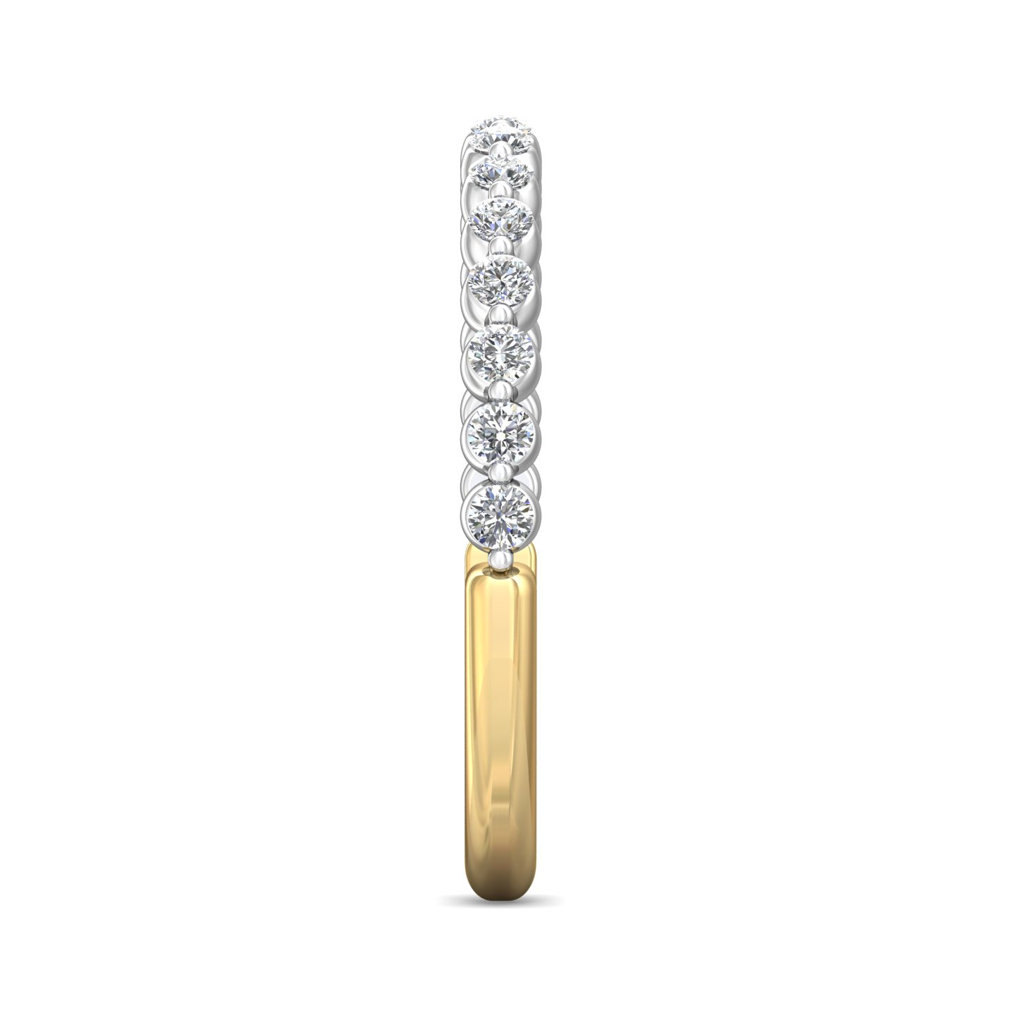 14K Yellow and White Gold Diamond Wedding Band