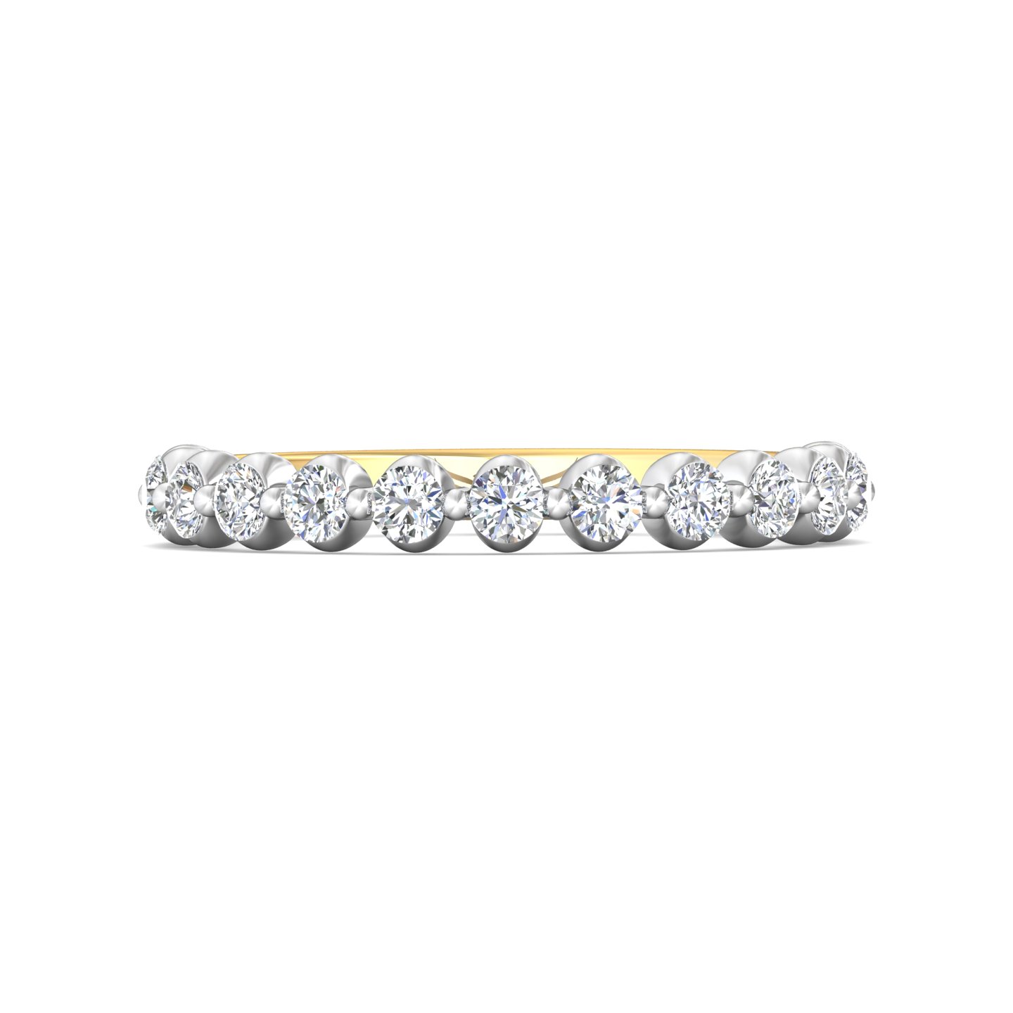 14K Yellow and White Gold Diamond Wedding Band
