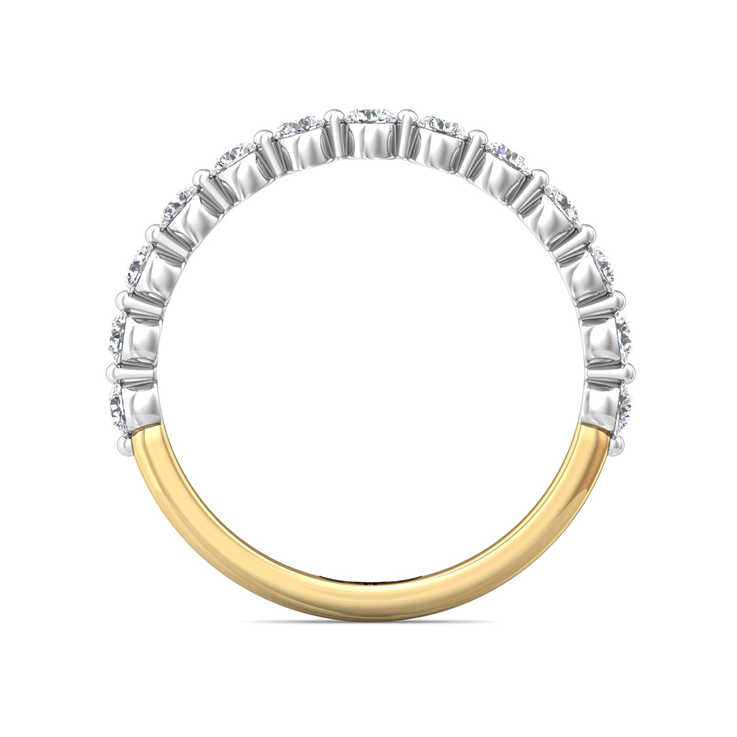14K Yellow and White Gold Diamond Wedding Band