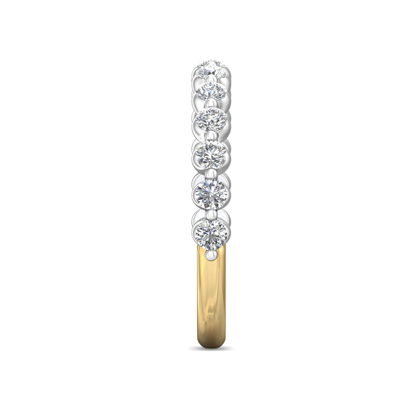 14K Yellow and White Gold Diamond Wedding Band
