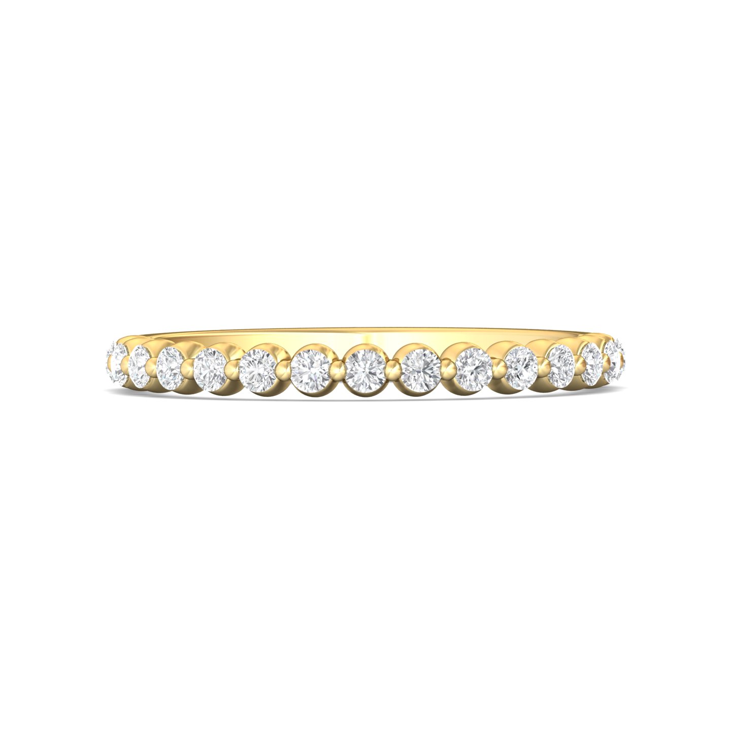 14K Yellow and White Gold Diamond Wedding Band