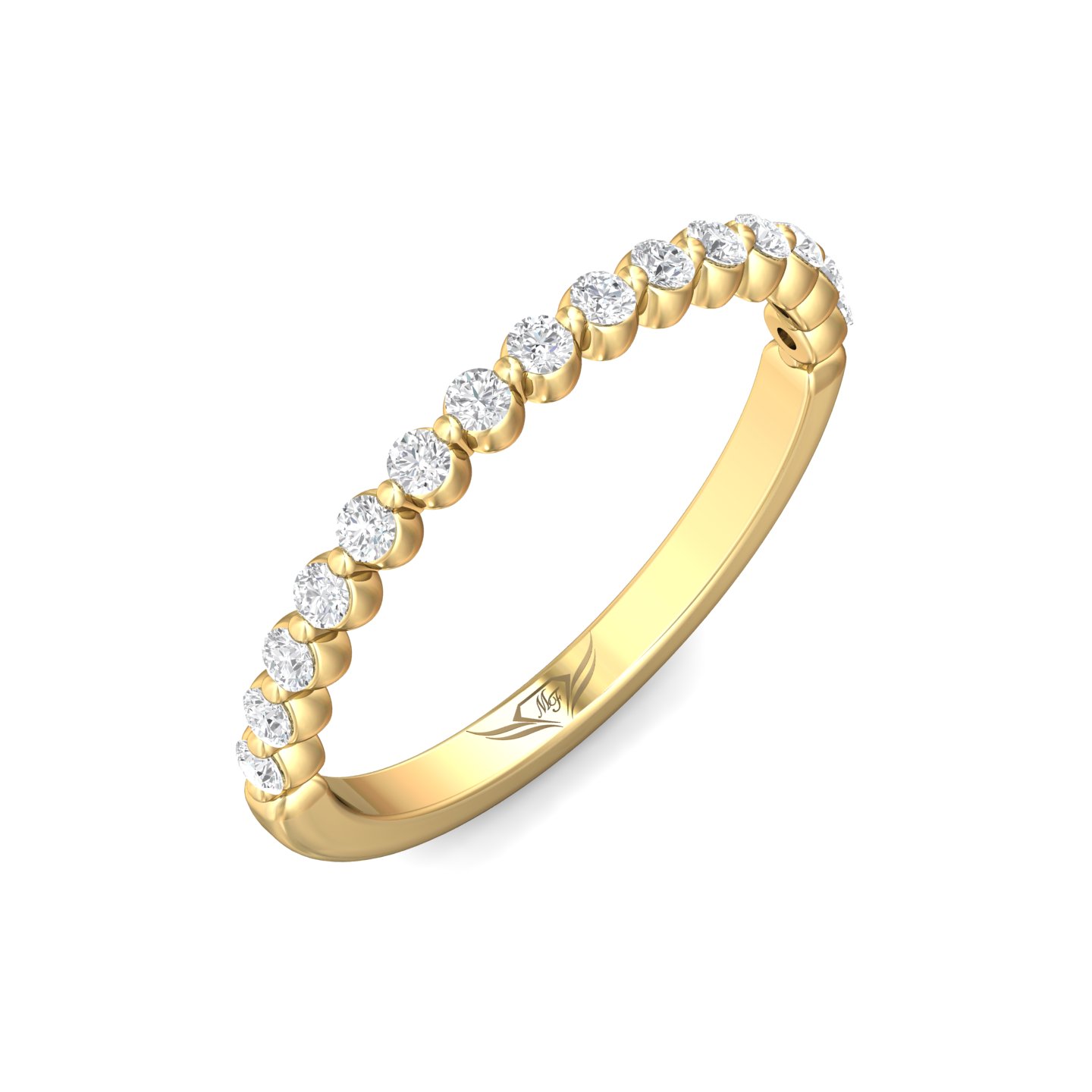 14K Yellow Gold Diamond Wedding Band