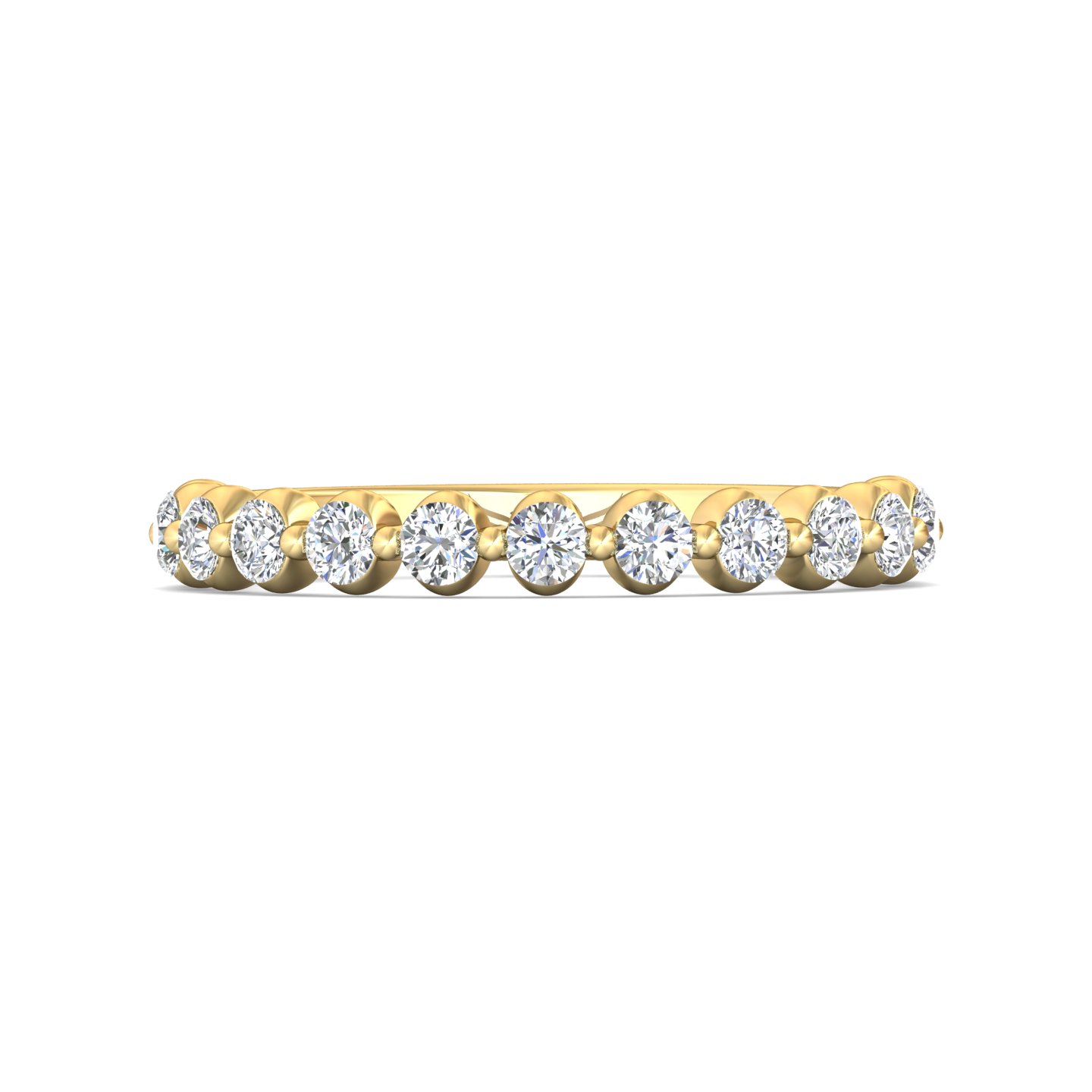 14K White Gold Diamond Wedding Band