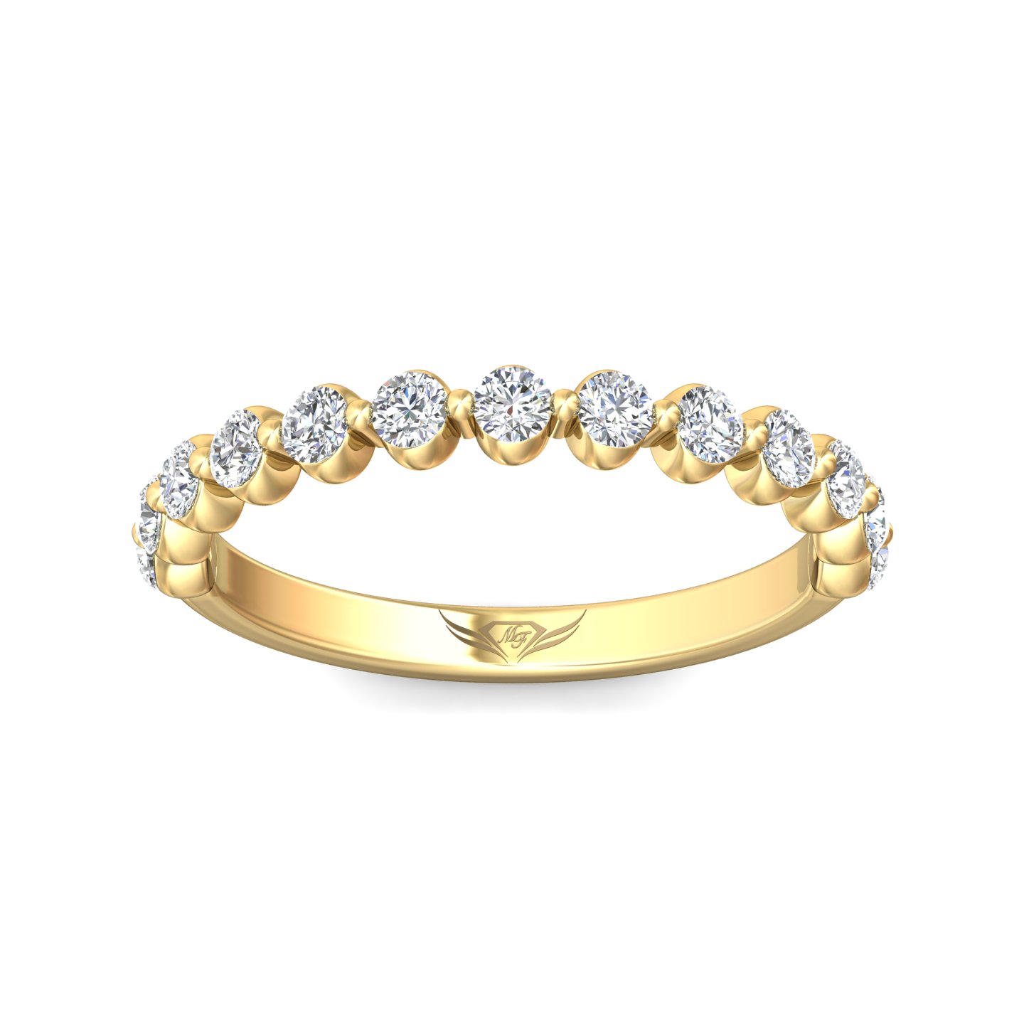 14K Yellow Gold Diamond Wedding Band