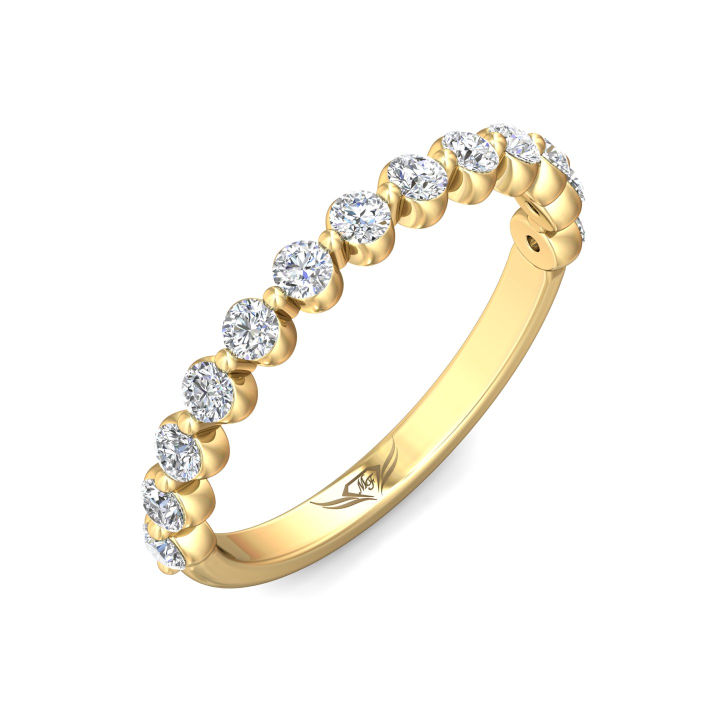 14K Yellow Gold Diamond Wedding Band
