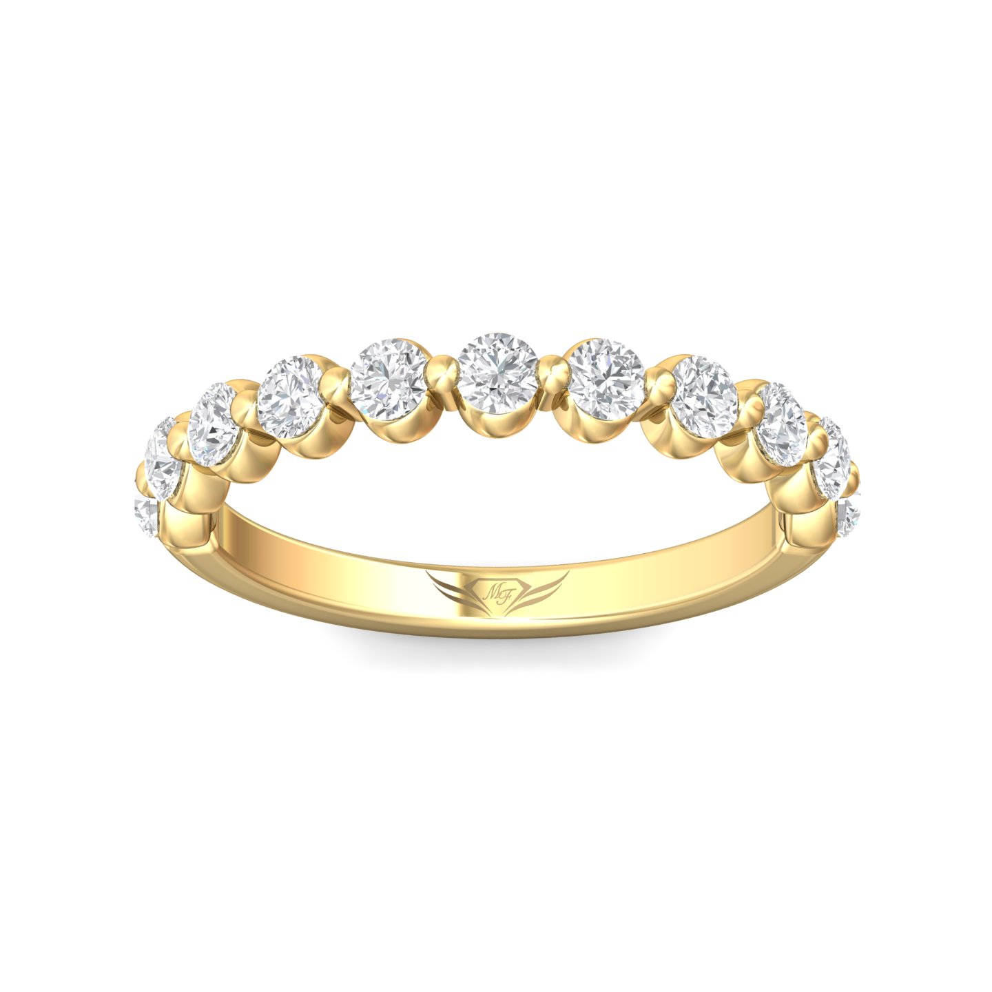 14K Yellow Gold Diamond Wedding Band