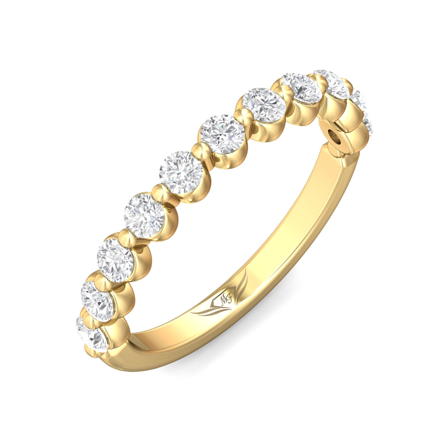 14K Yellow Gold Diamond Wedding Band