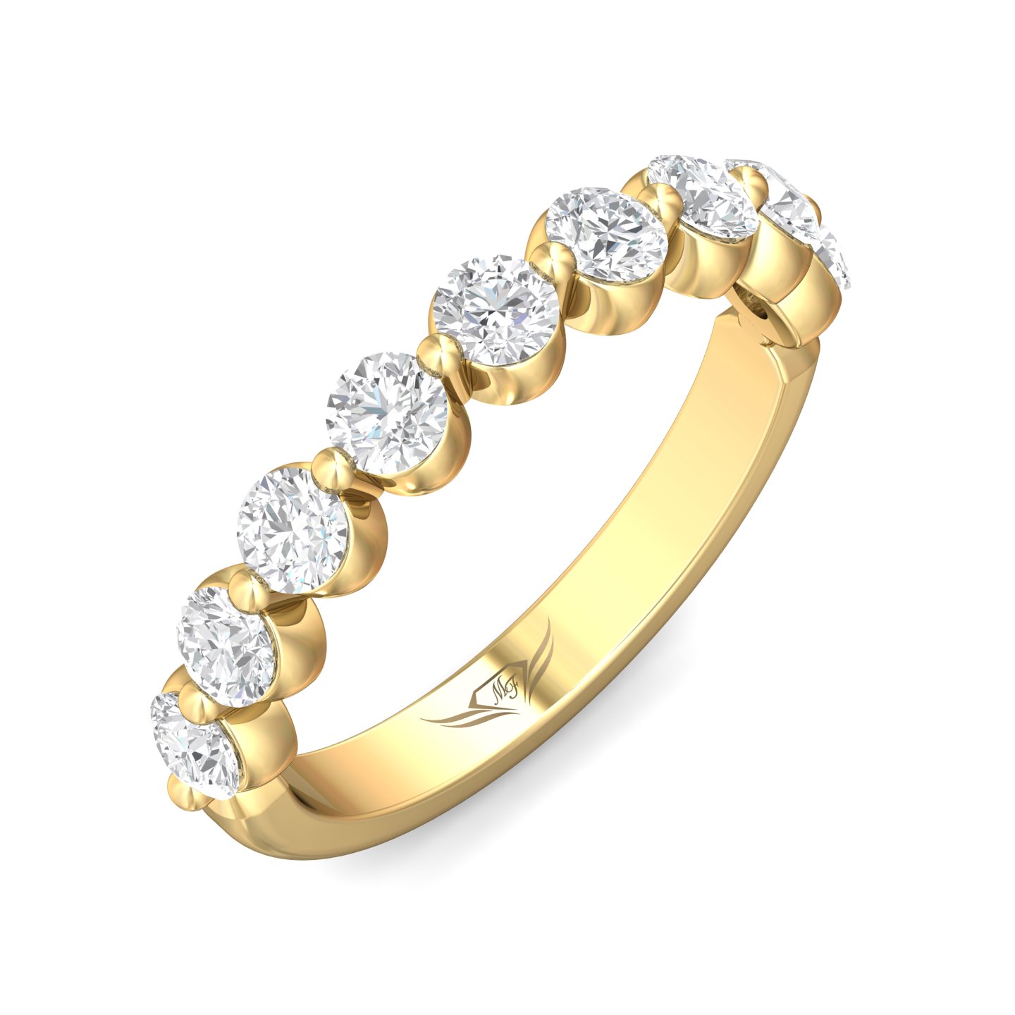 14K Yellow Gold Diamond Wedding Band