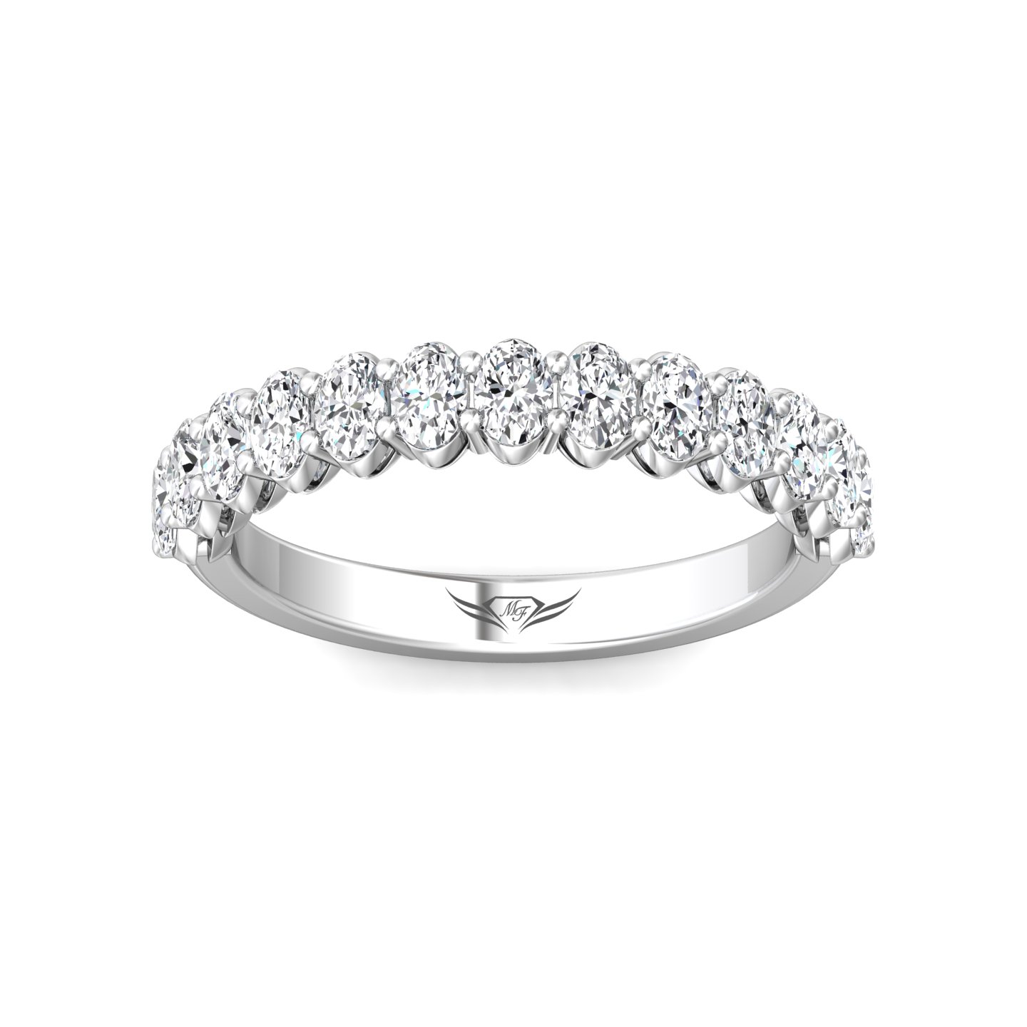 14K White Gold Classic Diamond Bands Anniversary Band