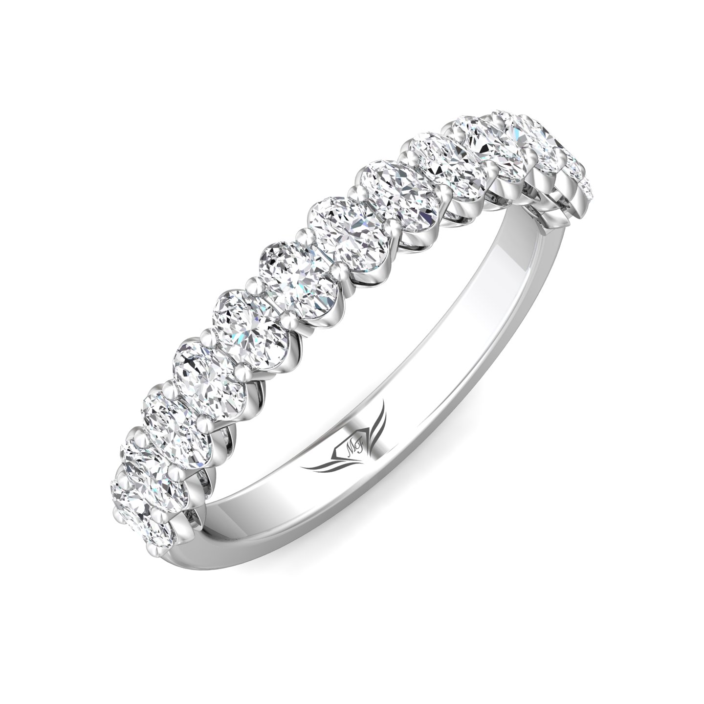 14K White Gold Classic Diamond Bands Anniversary Band